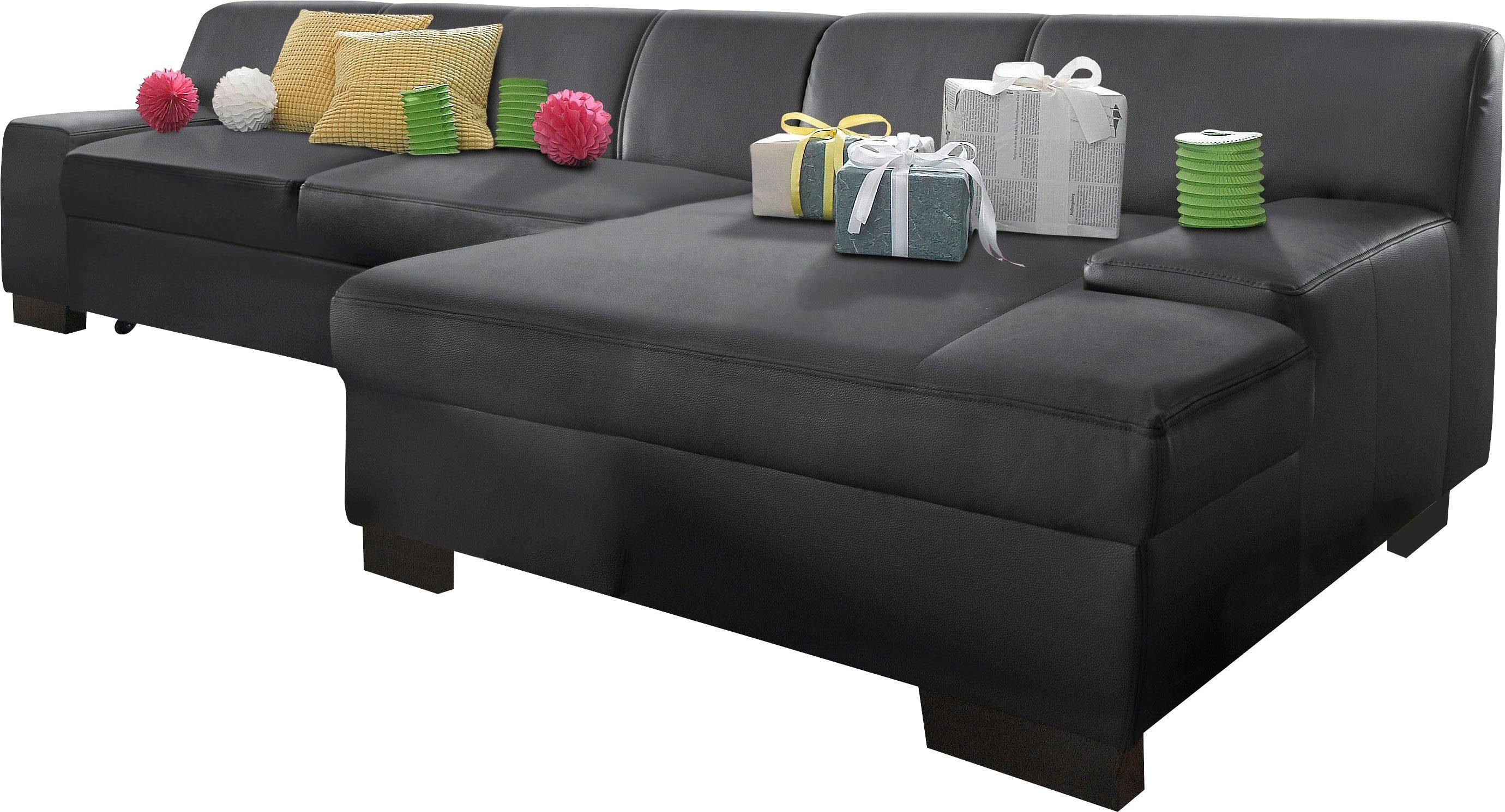 Ecksofa Norma, elegant & modern, mit flachen Armlehnen, Breite 268cm, L-Form