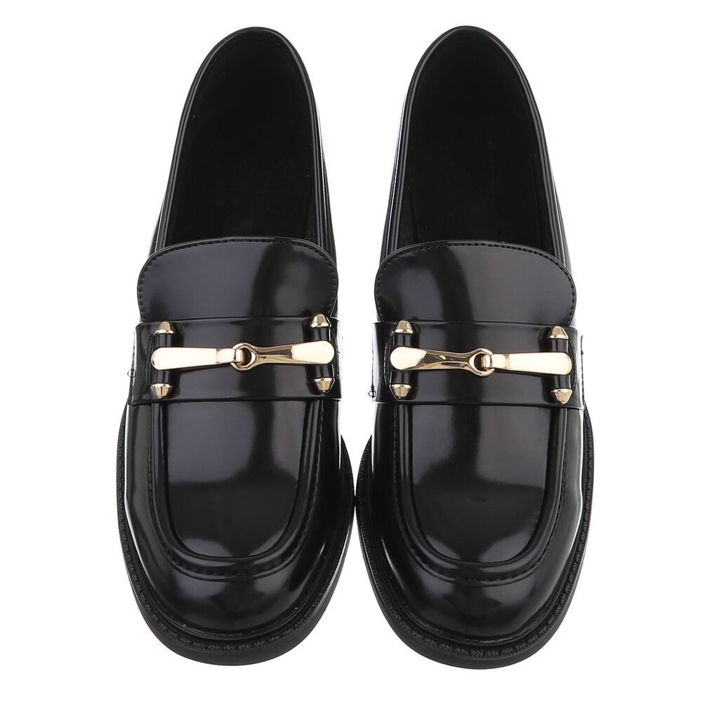 Ital-Design Elegante Slipper für Damen mit modischen Details und Absatz Pumps (91409559) Blockabsatz Pumps in Schwarz – Bild 4 von 5