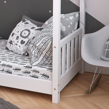 VitaliSpa® Kinderbett Kinderhausbett 80x160cm DESIGN Weiß