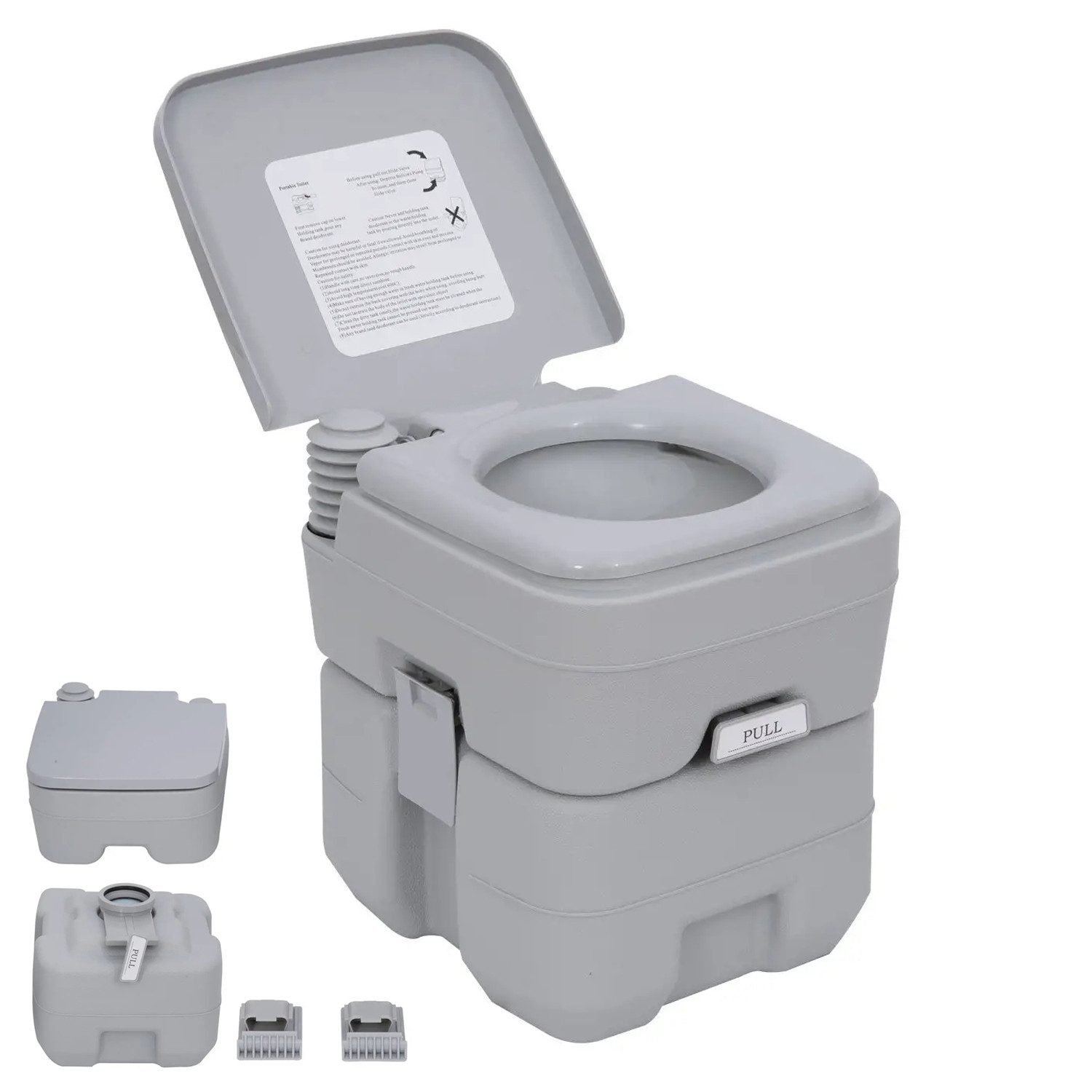 Campingtoilette 20 L Mobiltoilette Camping-WC mit Spül- und Abwassertank