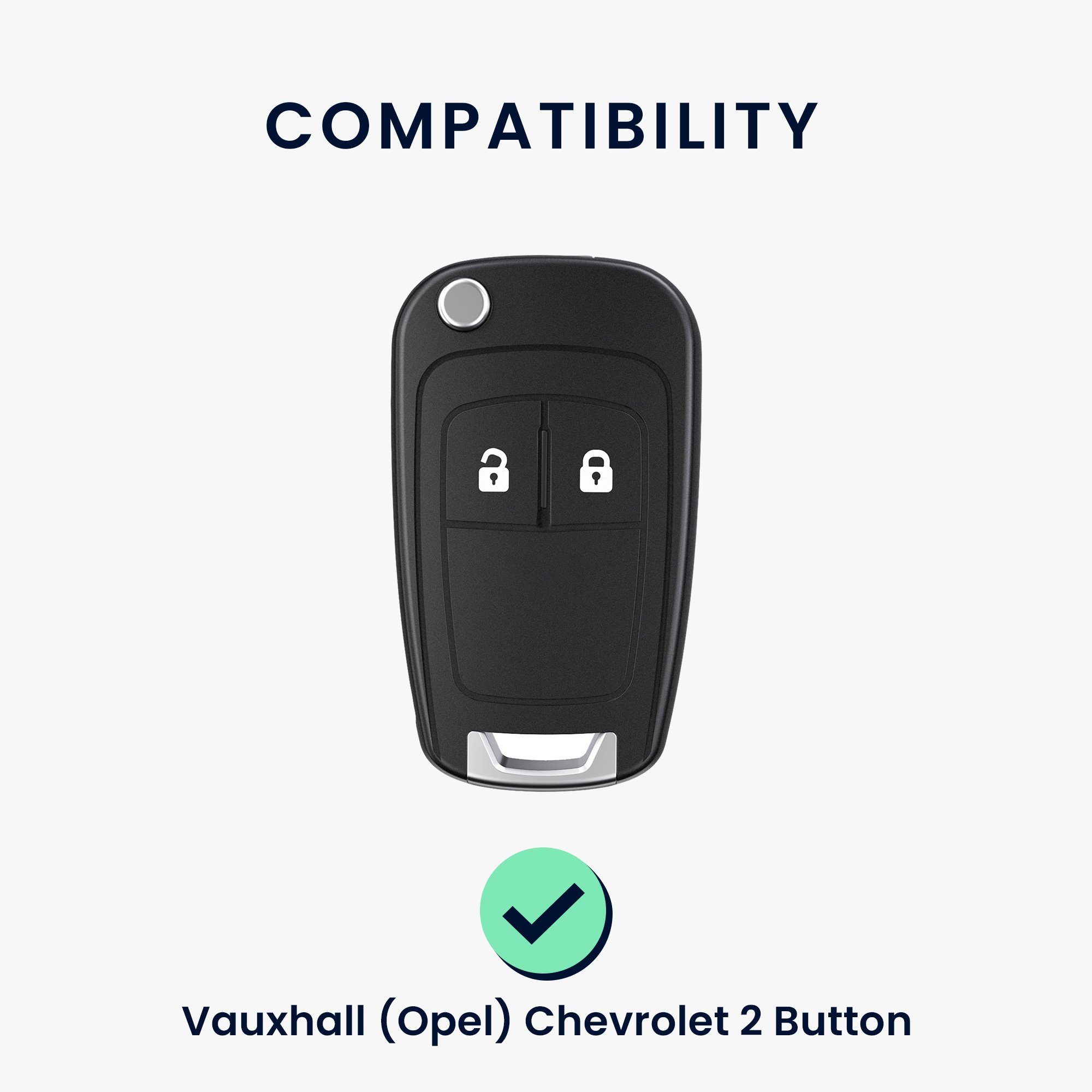 kwmobile Schlüsseltasche Autoschlüssel Silikon Hülle Cover Schlüsselhülle Opel Case Chevrolet, Schlüssel für Grau