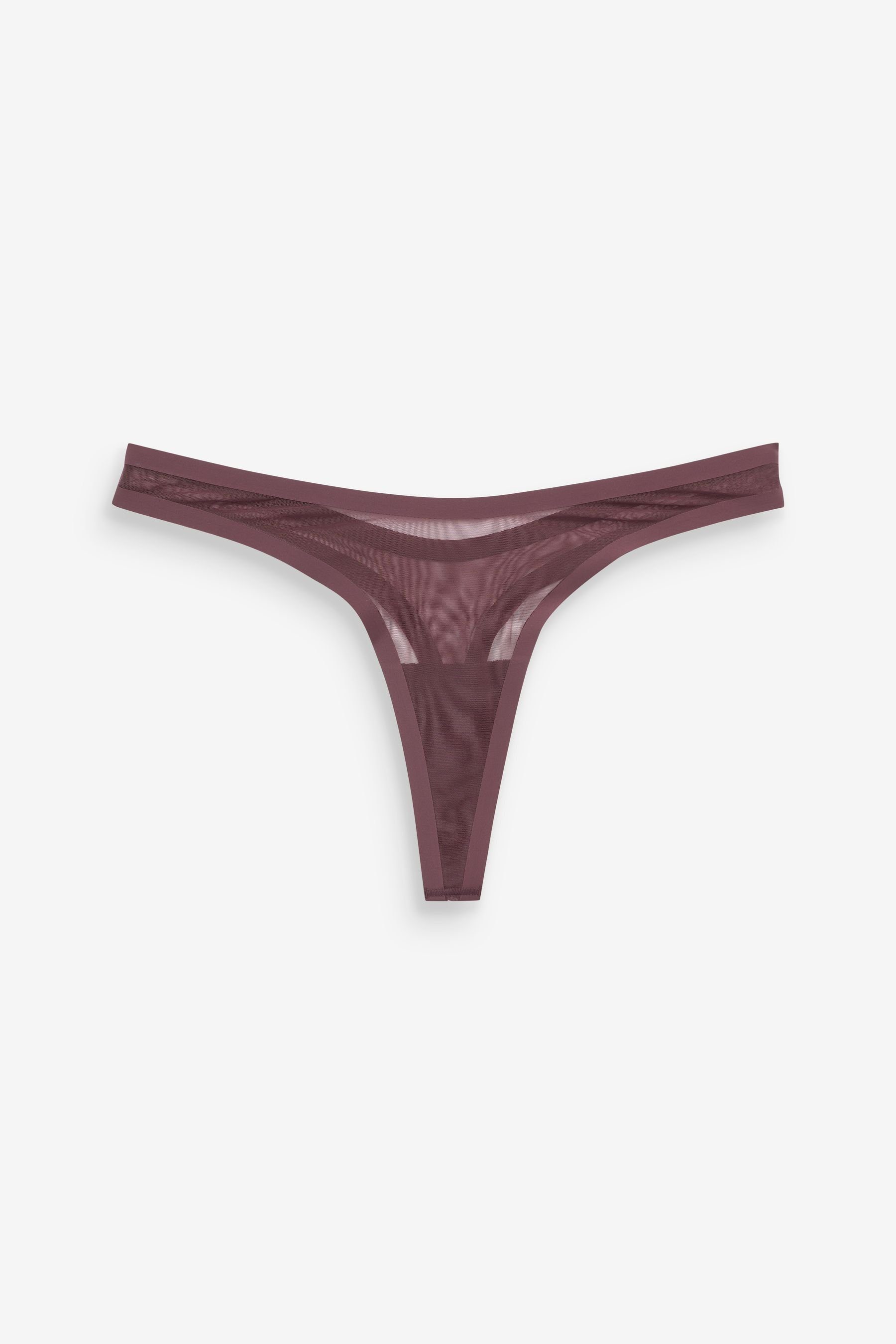 Next String Nahtloser Slip aus gebondetem Netzstoff – Tanga (1-St) Plum Purple