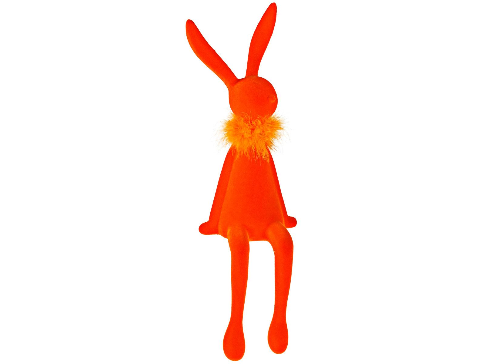 Dekofigur Vase mit Federboa orange 17x18x56 cm