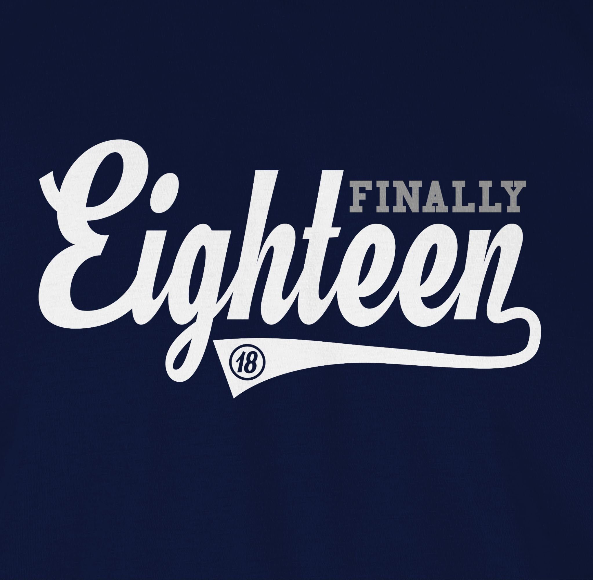 Damen Shirts Shirtracer T-Shirt Finally Eighteen College Stil - 18. Geburtstag - Damen T-Shirt mit V-Ausschnitt