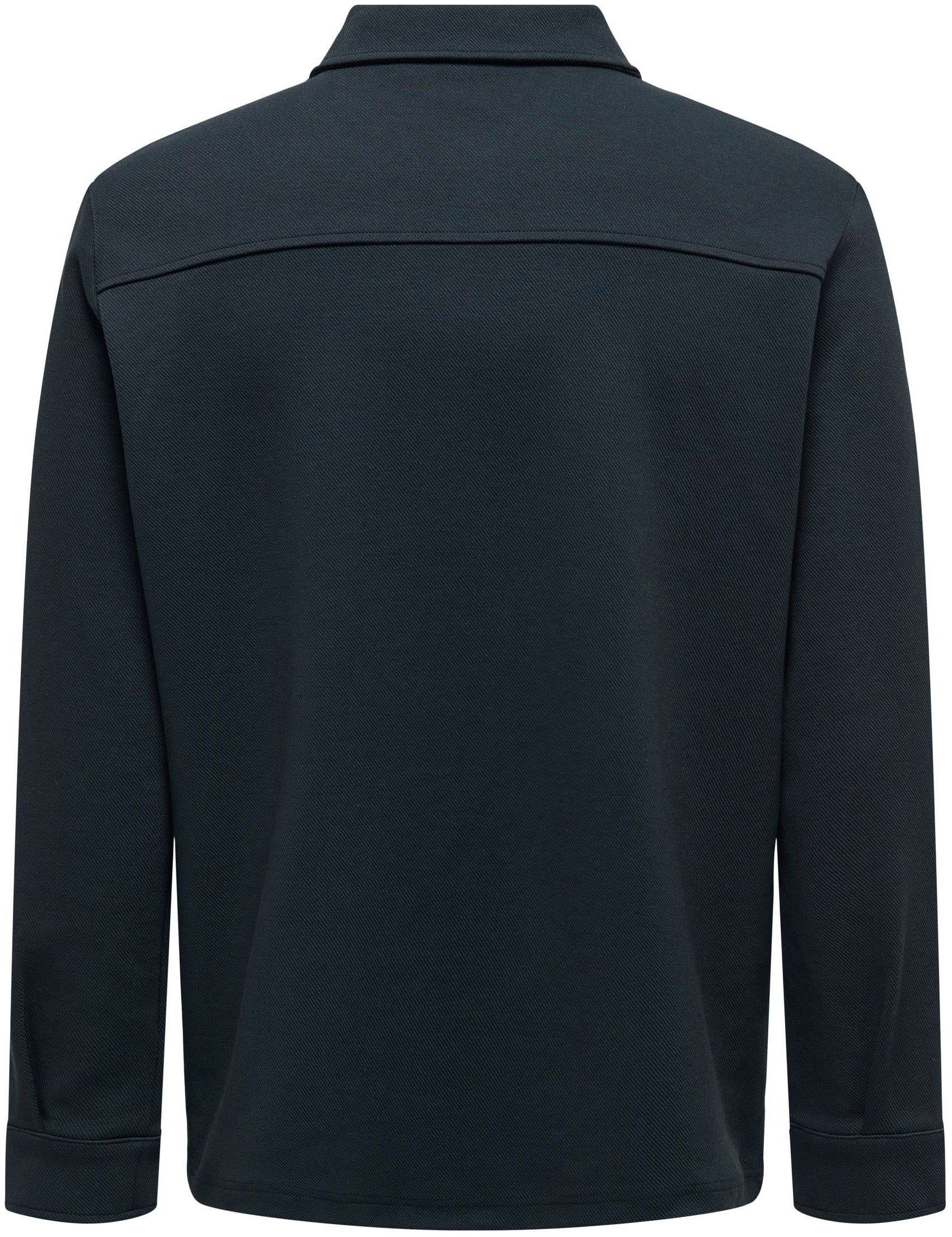 ONLY & SONS Langarmhemd ONSNEWKODYL OVERSHIRT SWEAT NOOS Materialmix, regular fit