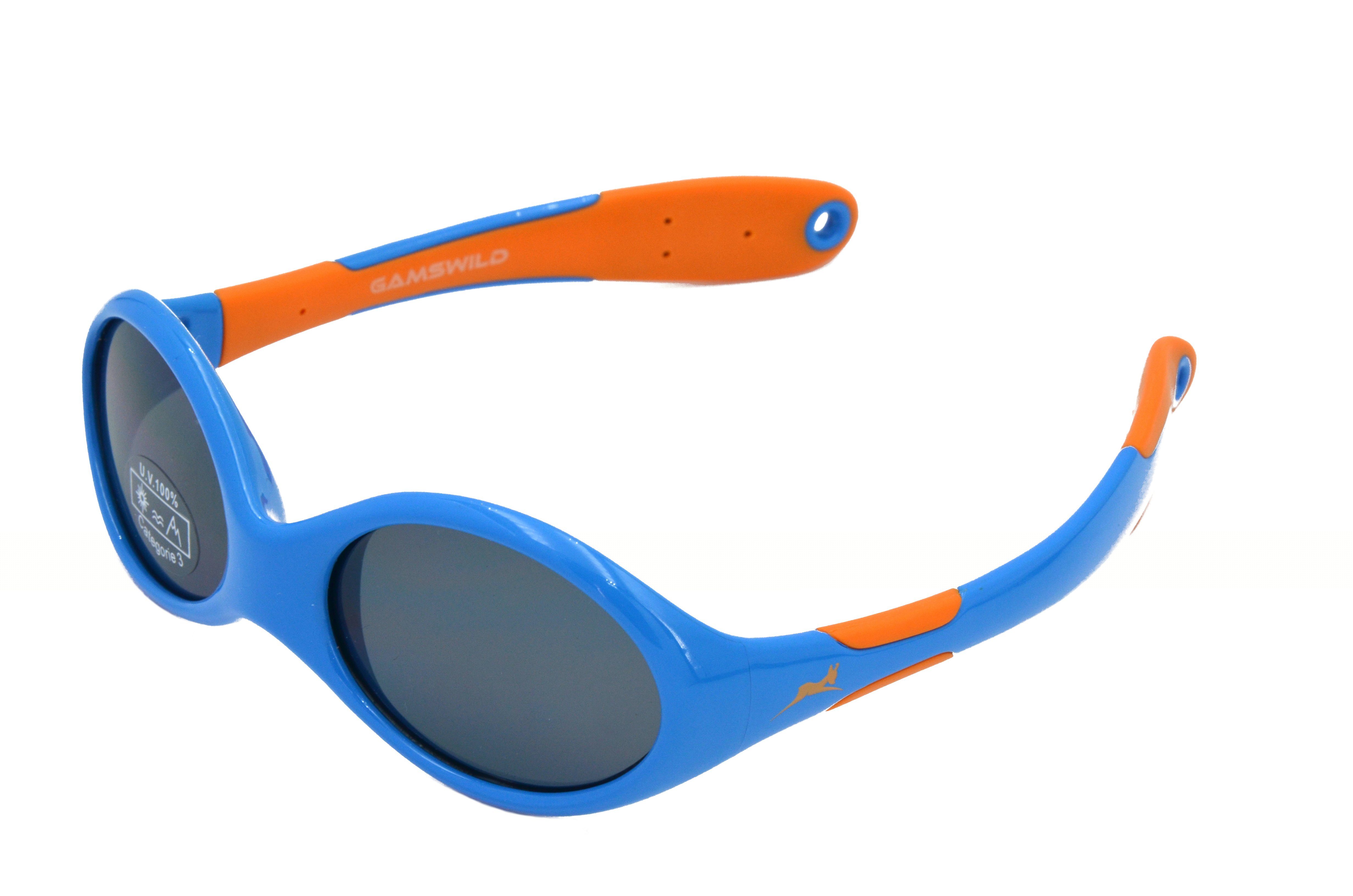 Gamswild Sonnenbrille UV400 GAMSKIDS Babybrille 0-3 Jahre Kleinkindbrille Mädchen Jungen kids Modell WK5716 in blau-orange, rosa-pink, grün