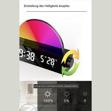 AUKUU Wecker Sonnenuntergang Sonnenuntergang Lampe Wecker multifunktionale elektronische Uhr einfacher LED Nachttisch Weckwecker