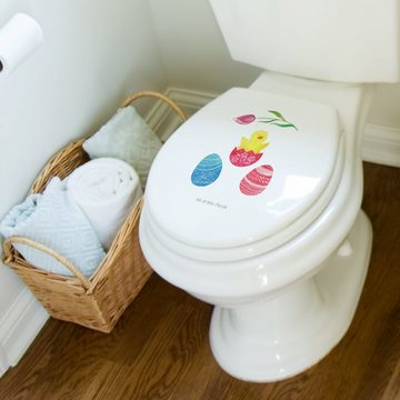 Mr. & Mrs. Panda WC-Sitz Küken Schlüpfen - Weiß - Geschenk, Grüße, Klodeckel, Ostern Kinder, O (1-St), Leises Schließen