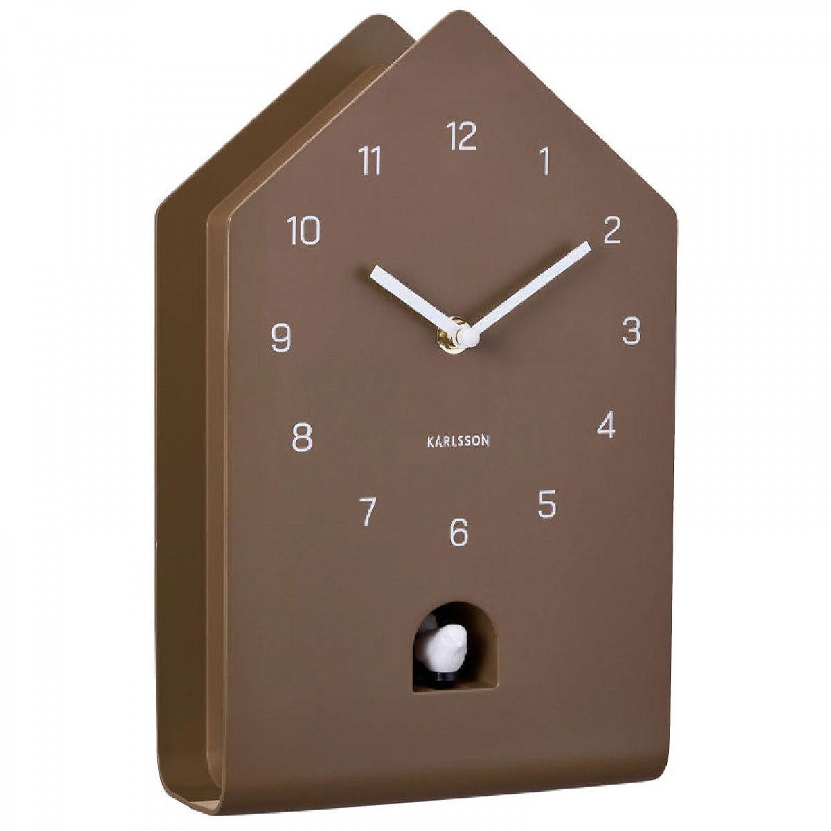 Karlsson Uhr Wanduhr Kuckucksuhr Fino Cuckoo Mocha Brown