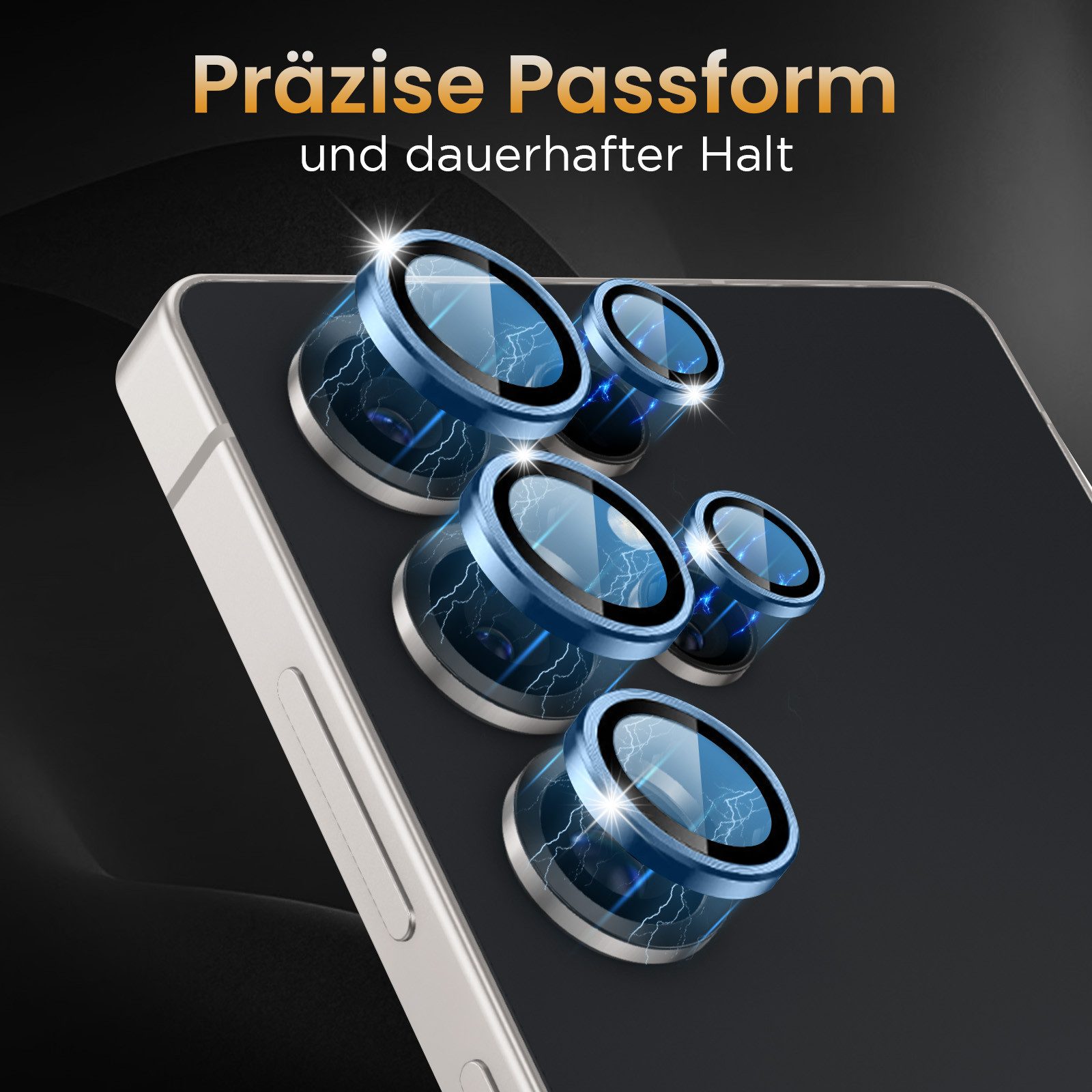 Tec-Expert Kameraschutzglas 9H Kameraglas Set in Titan-Blau für Samsung Galaxy S25 Ultra für Samsung Galaxy S25 Ultra, Linsenschutzglas Set, 1 Stück, Kameraschutz, Schutzglas, Linsenschutz, kratz- & stoßfest