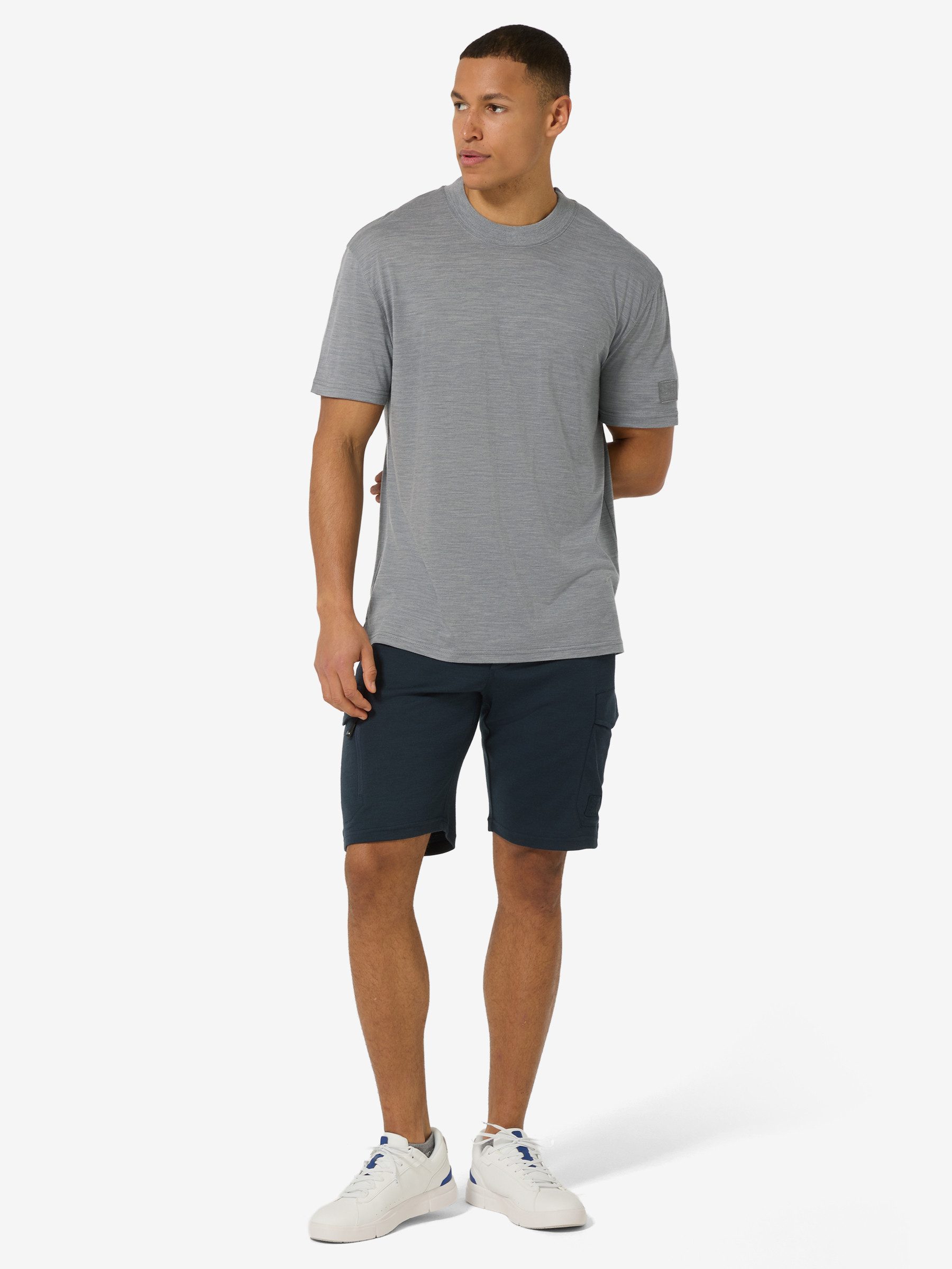 SUPER.NATURAL T-Shirt für Herren, nachhaltig, Merino casual, gerippter Kragen
