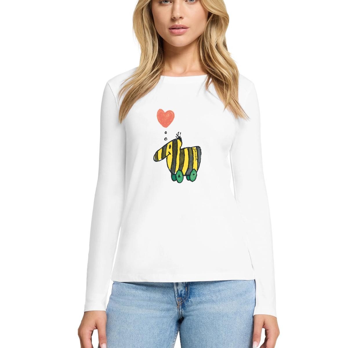 T-Shirt Janosch Große Tigerente Mit Herz Liebe Premium Langarmshirt Damen