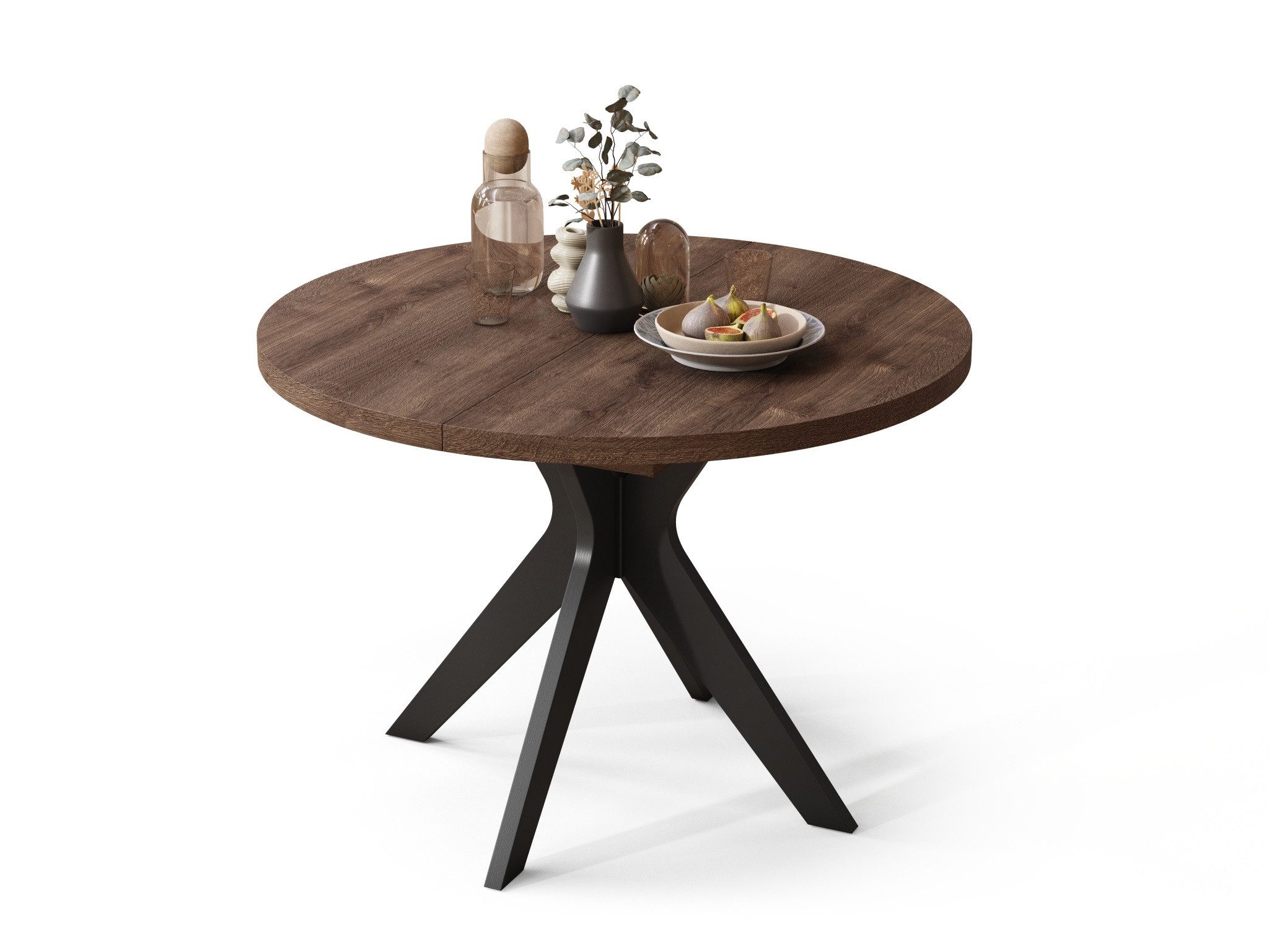 designimpex Esstisch Design Esstisch Renzo ausziehbar 110 bis 180 cm rund E günstig online kaufen