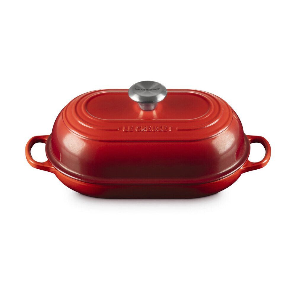 LE CREUSET Bräter Brot-Bräter 29 cm Signature Kirschrot, Emailliertes Gusseisen, Brot-Bräter, 1,4 l, Emailliertes Gusseisen, rot