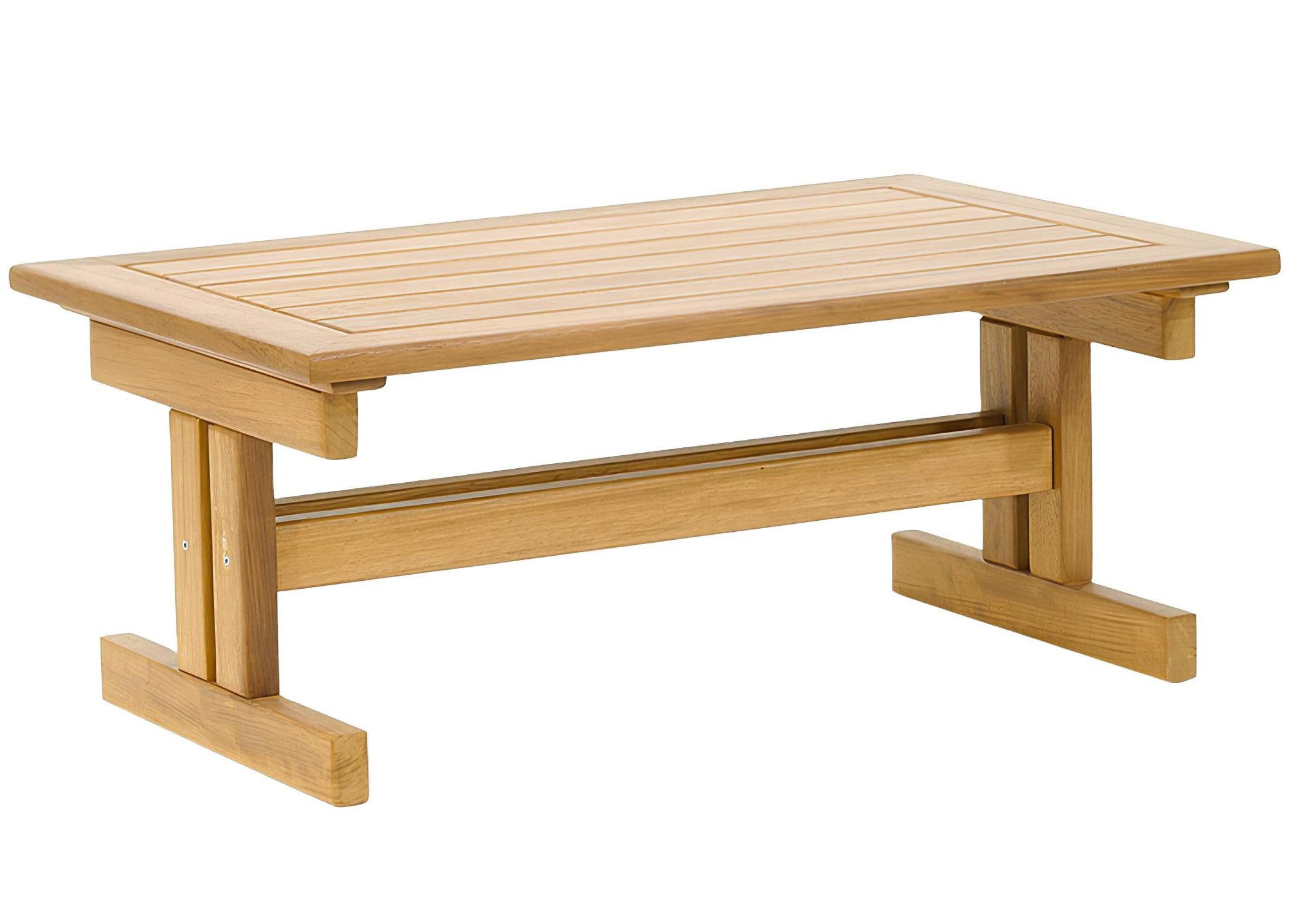 Xlmoebel Couchtisch Designer Holztisch in hellem Beige für den Außenbereich (Couchtisch), Hergestellt in Europa