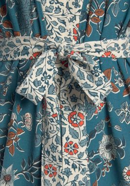 LASCANA Kimono, Kurzform, Jersey, Kimono-Kragen, Gürtel, mit Blumen Allover-Druck