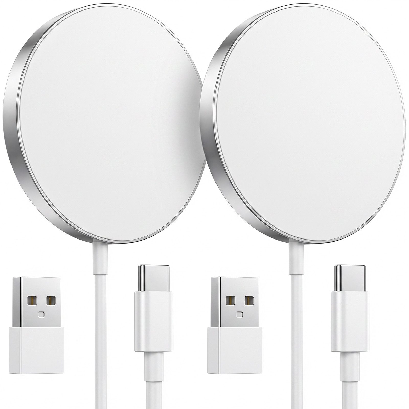GreenHec MagSafe Ladegerät Wireless Charger Induktive Ladestation Kabellose 15w Wireless Charger (5,00 mA, Set, Magnetic MagPad + USB-A Adapter, iPhone 18 17 16 15 14 13 Pro Max Kontaktloses Kabellos Laden Induktion)