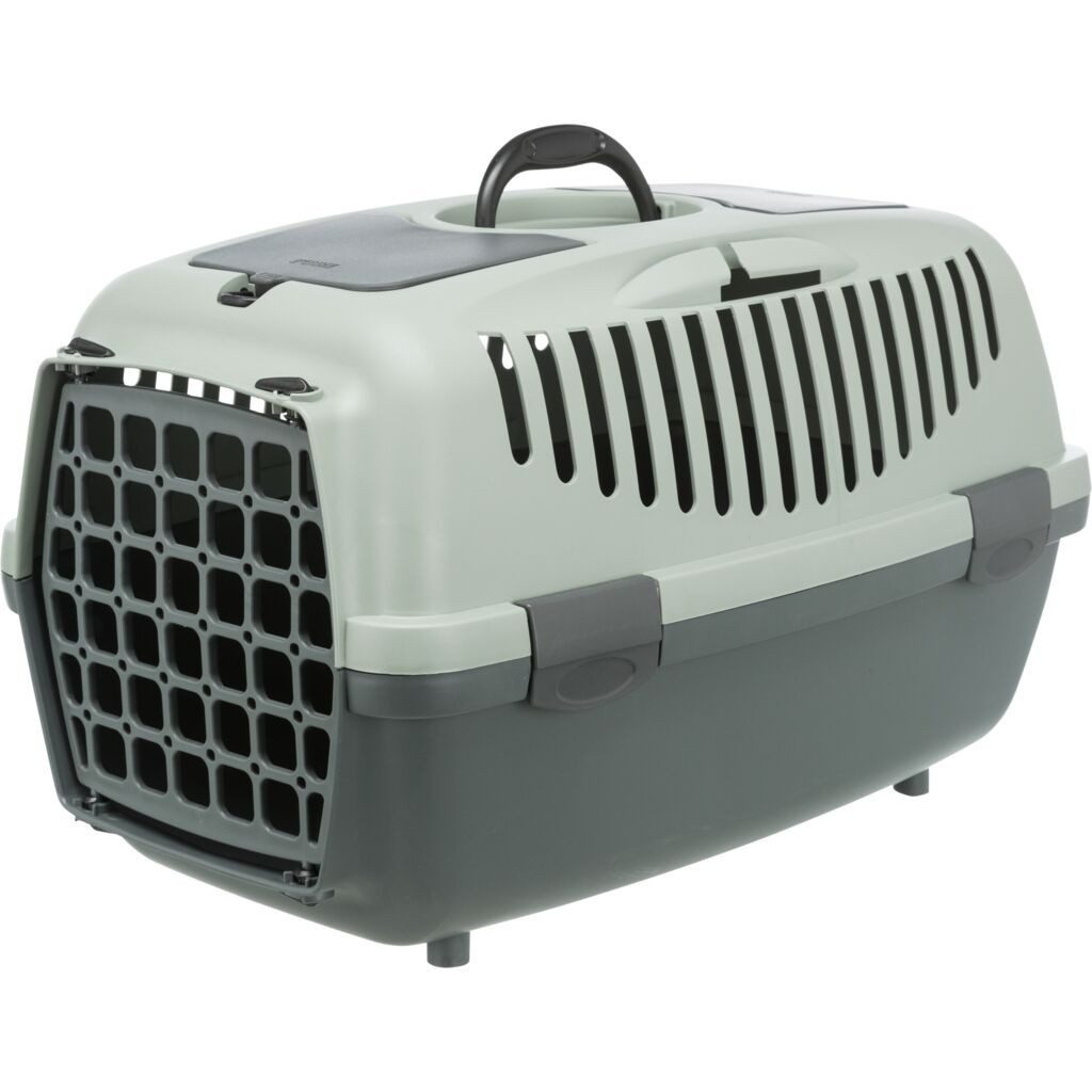 TRIXIE Tiertransportbox Transportbox Capri - anthrazit/grau-grün - 40 × 38 × 61 cm