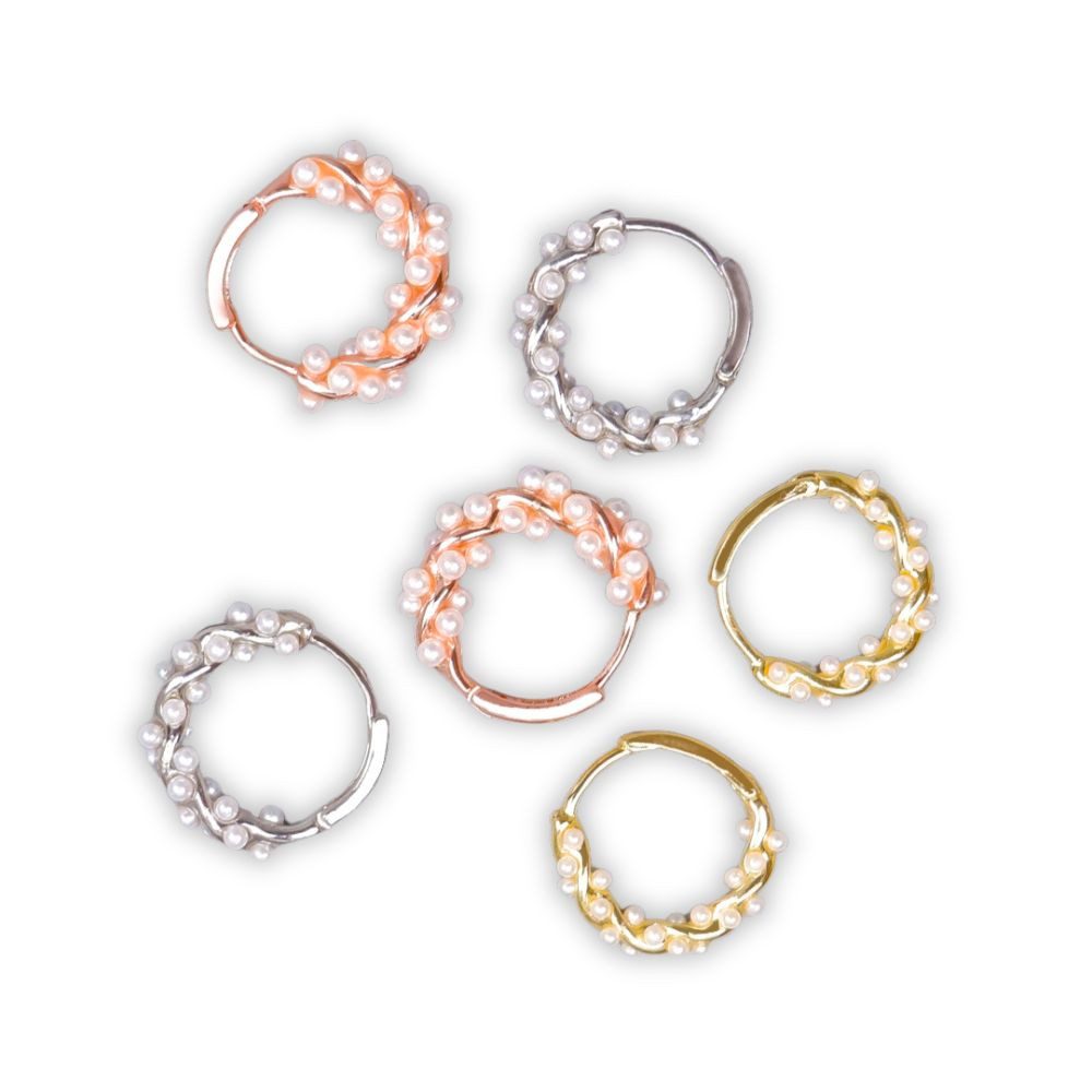 SHELAGO Perlenohrringe - Paar Creolen mit Perlen, elegante Damen Ohrringe ( günstig online kaufen