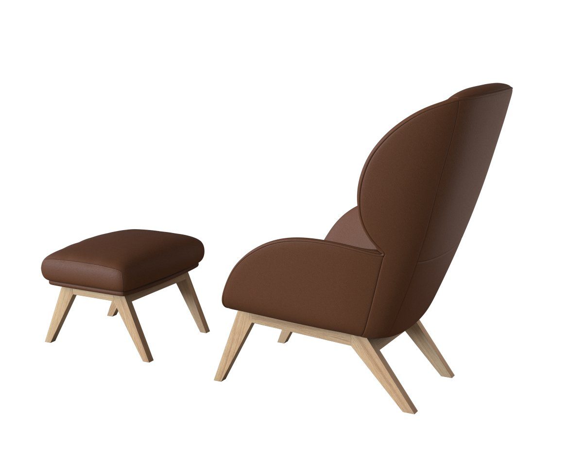 FLEXLUX Ohrensessel Adria, Stil & Komfort, organische Form, Fuß Eiche