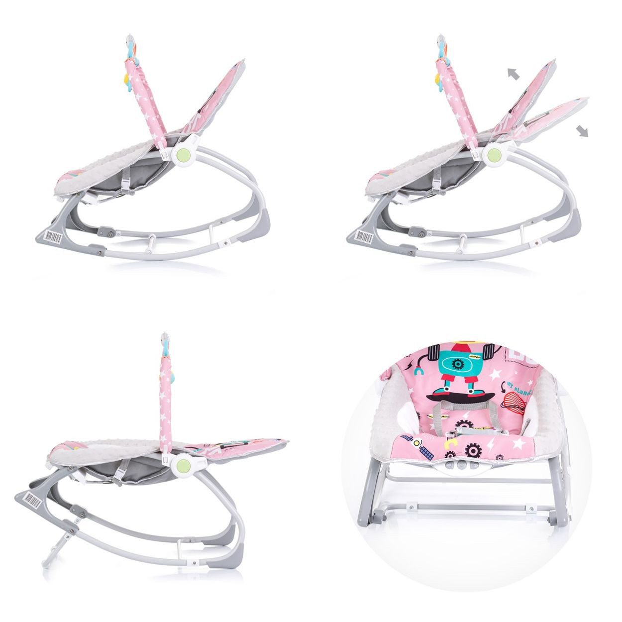 Chipolino Babywippe Babywippe Baby Spa 2 in 1, elektrisch Stuhl Schaukelfunktion Spielbogen