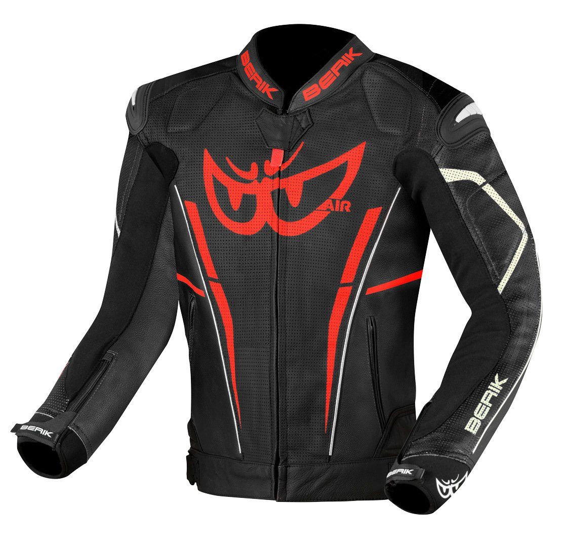 Berik Motorradjacke Street Pro Evo Motorrad Lederjacke Black/Red