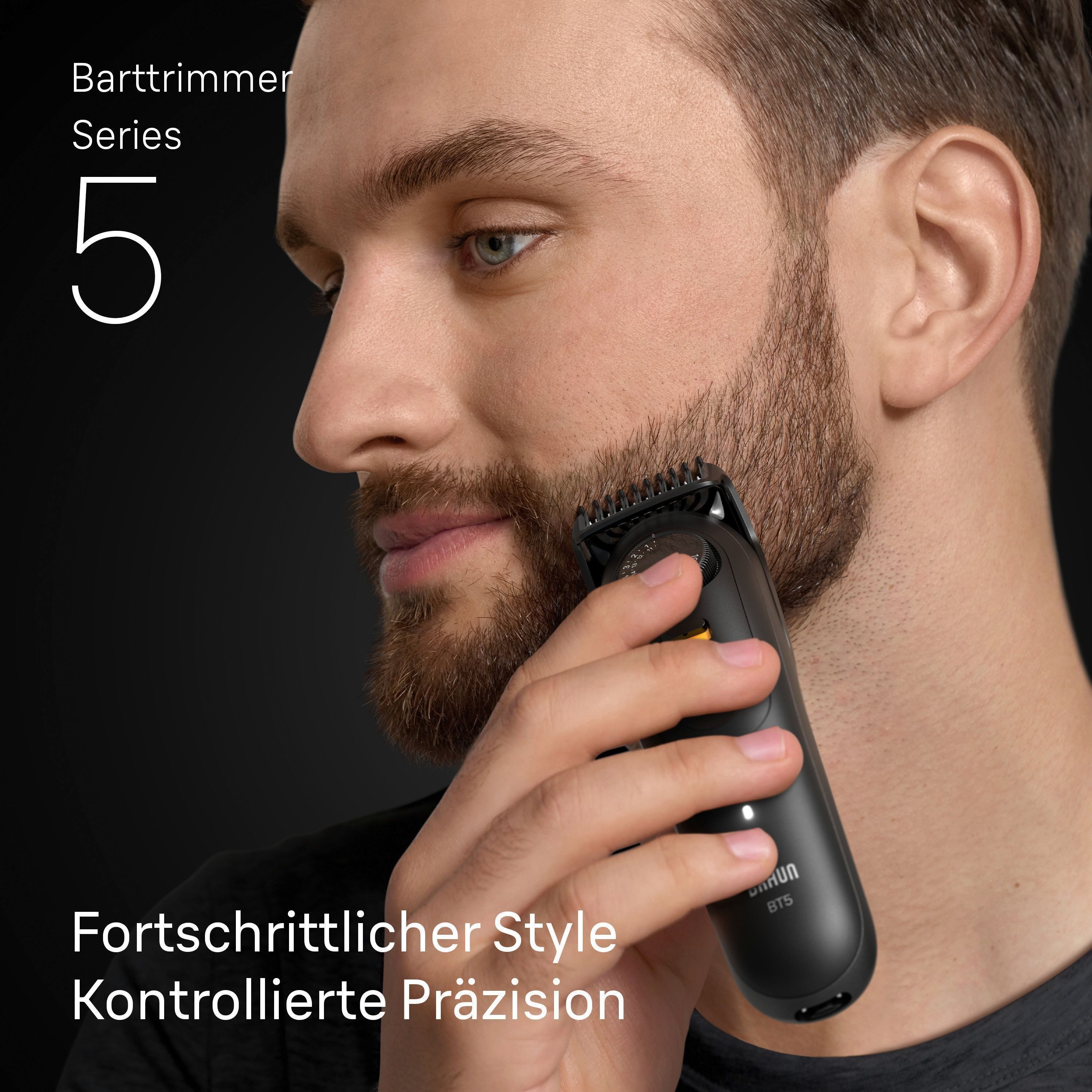 Braun Haarschneider Barttrimmer BT5520, ultrascharfe Klinge, 120 Min Akkulaufzeit, 40 Längeneinstellungen