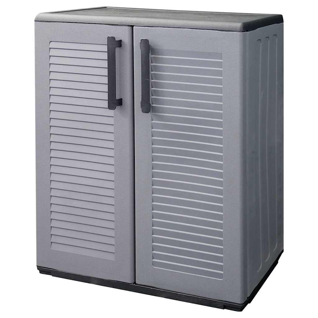 vidaXL Schranksystem Garten-Aufbewahrungsschrank Grau Schwarz 68x37x84 cm PP (1-St)