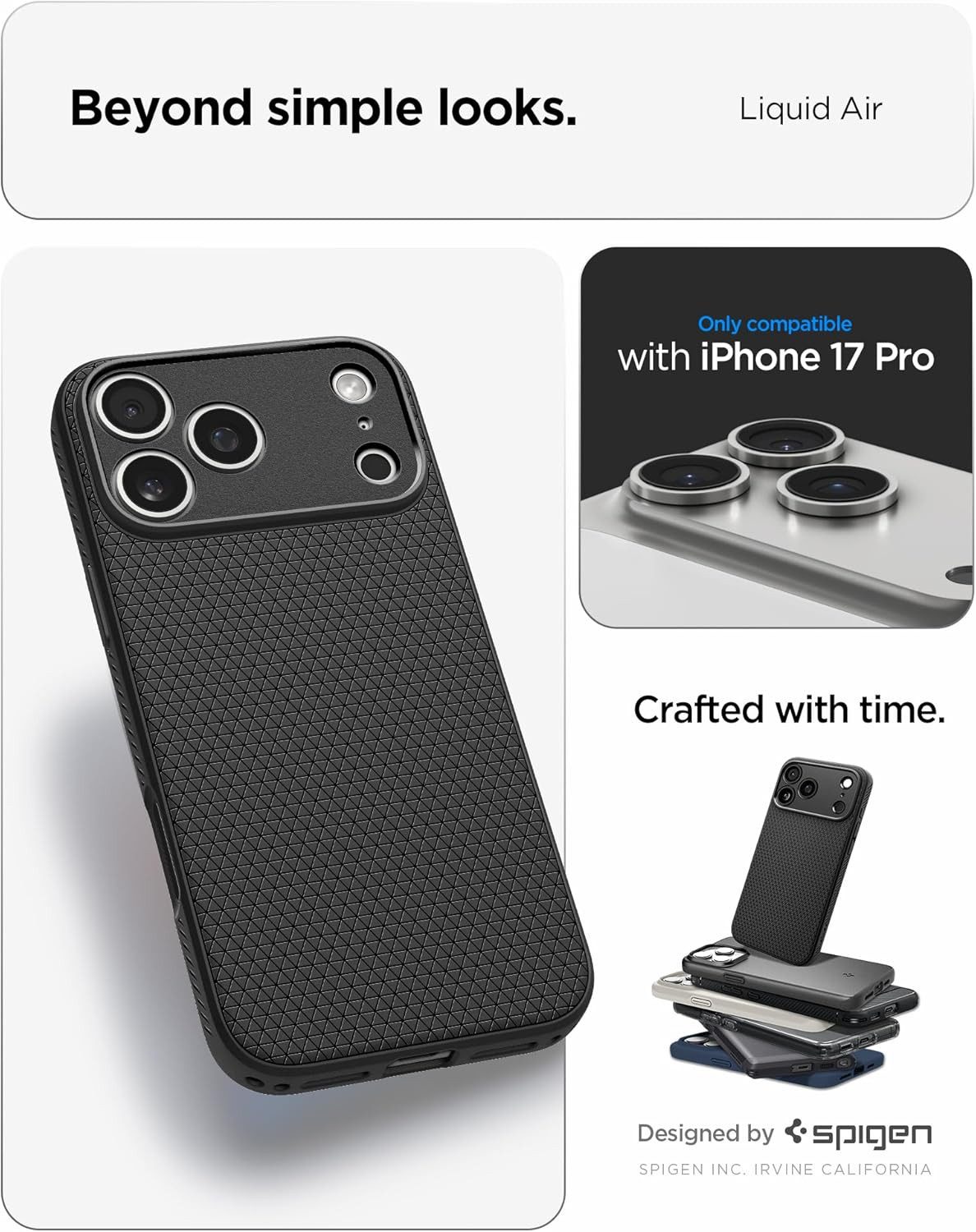 Spigen Handyhülle Hülle für iPhone 17 Pro Case Schutzhülle Robust Handyhülle 6,3 Zoll, Air Cushion® Technologie, Robust, Stoßfest, Schlankes Design