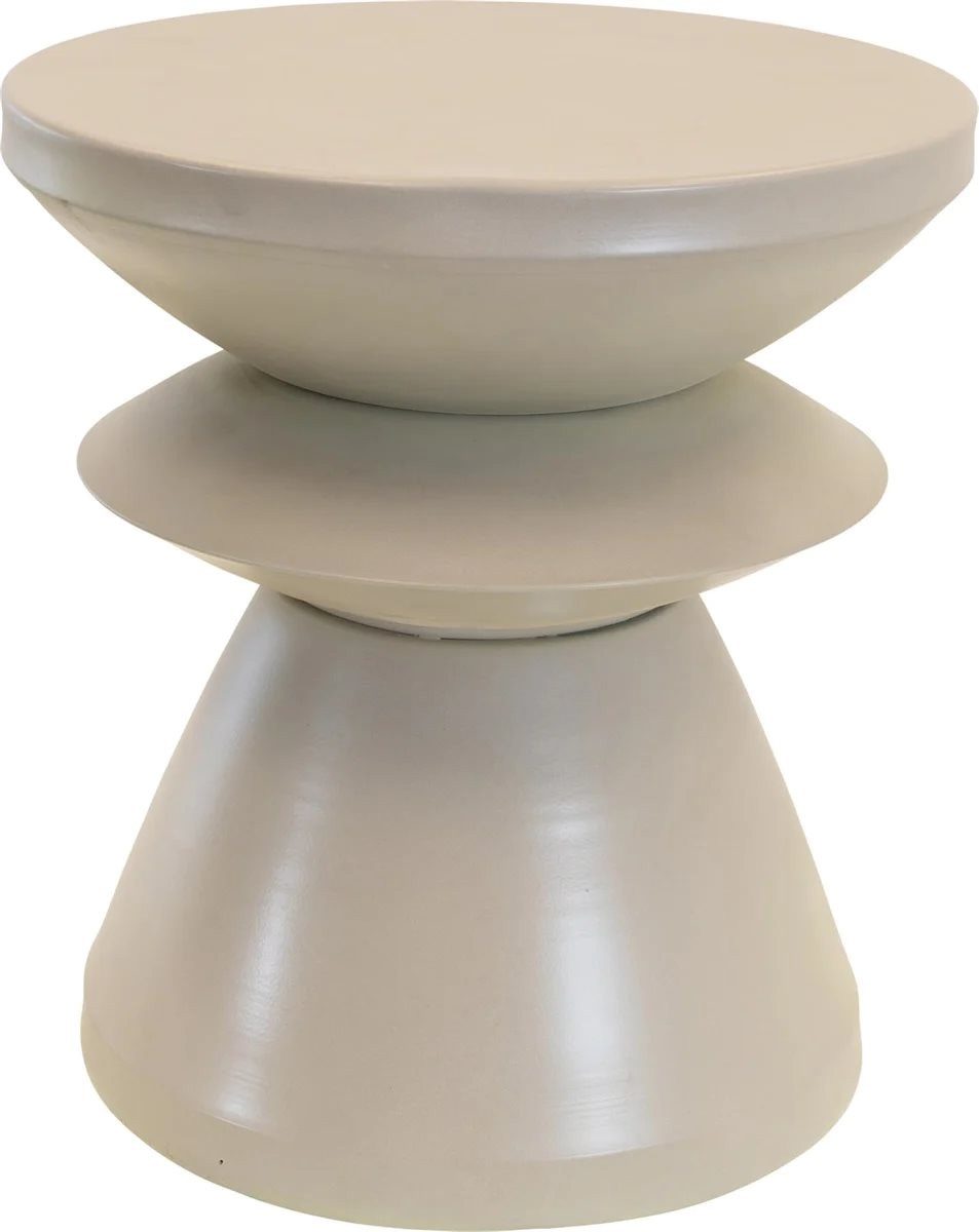 Lesli Living Beistelltisch Designtisch Tisch Lounge Garten Metall hellgrau günstig online kaufen