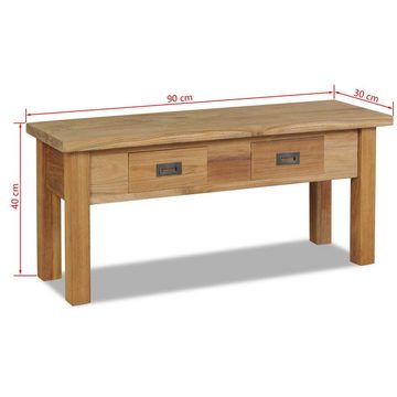 furnicato Truhenbank Flurbank Teak Massiv 90 x 30 x 40 cm