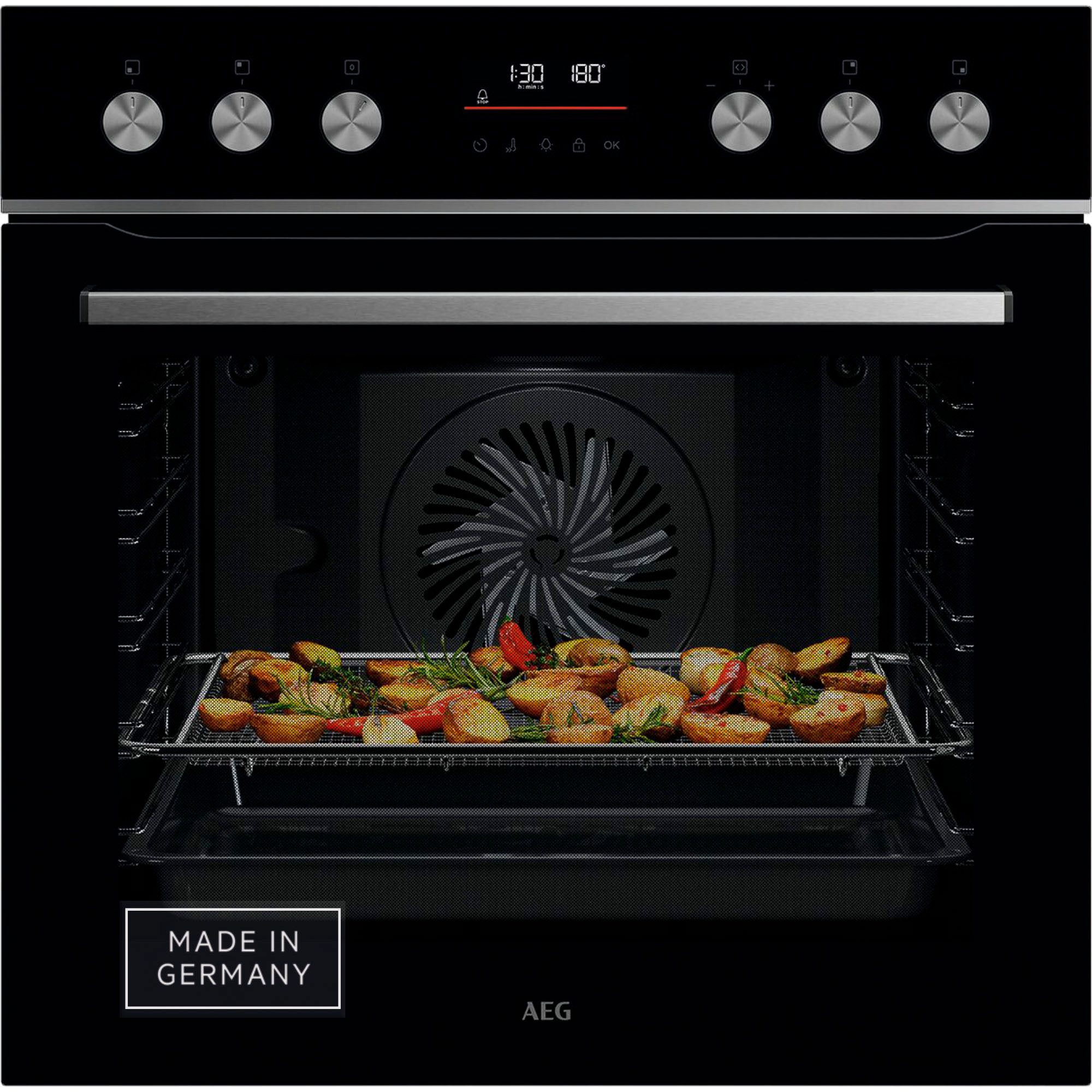 AEG Induktions Herd-Set Serie 5000 HH24HSPID, mit 1-fach-Teleskopauszug, Pyrolyse-Selbstreinigung, AirFry - knusprige Ergebnisse mit wenig oder ohne Öl, Made in Germany
