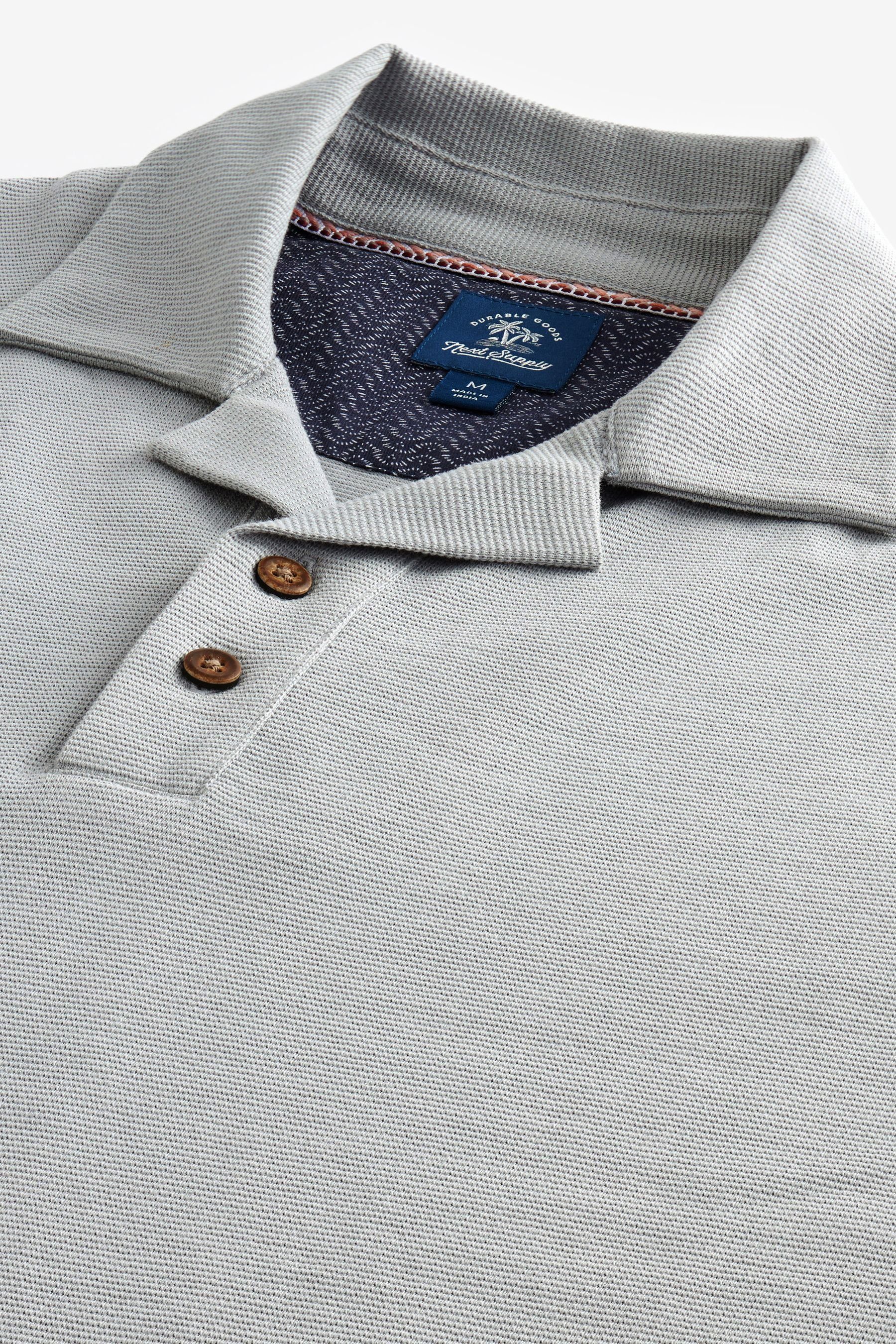 Kragen kubanischem (1-tlg) Grey Next mit Poloshirt Polo-Shirt