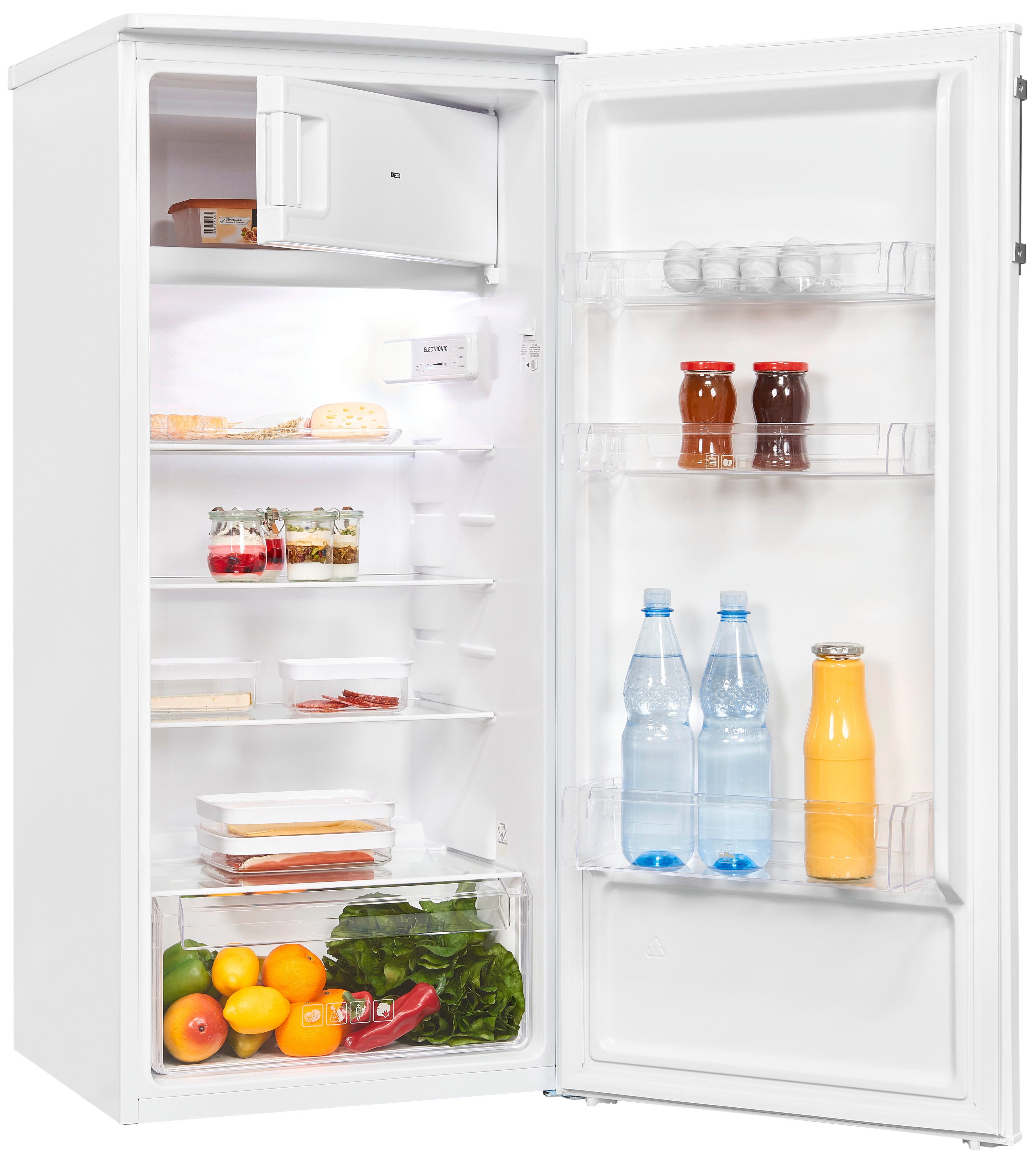 exquisit Kühlschrank KS185-4-HE-040E weiss, 123,2 cm hoch, 55 cm breit, Perfekte Kühlung für jede Küche: 190 L, schnell & flexibel einsetzbar
