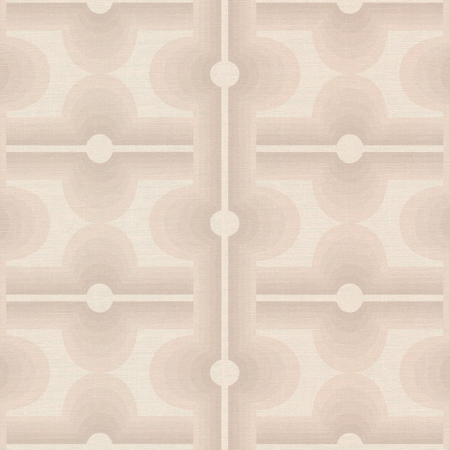 Profhome Vliestapete 395335-GU Retro Tapete geometrisch matt beige seiden-grau, geprägt, (1 Rolle, 4,51 qm), heißgeprägte Vliestapete, beige