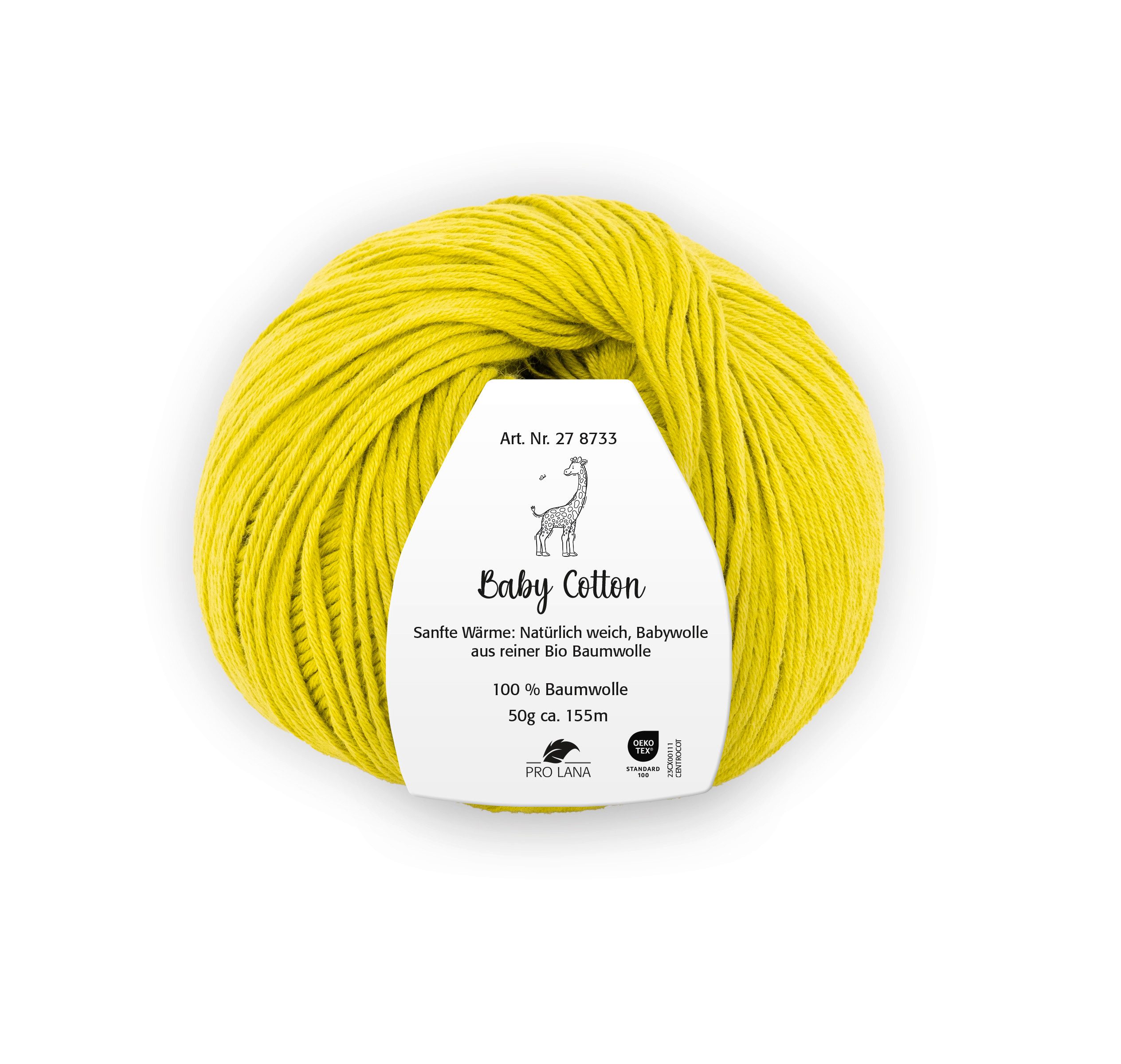 Pro Lana BABY COTTON 50 g Häkelwolle, 155 m (Weiche Bio-Baumwolle für zarte Babyhaut), 50 g