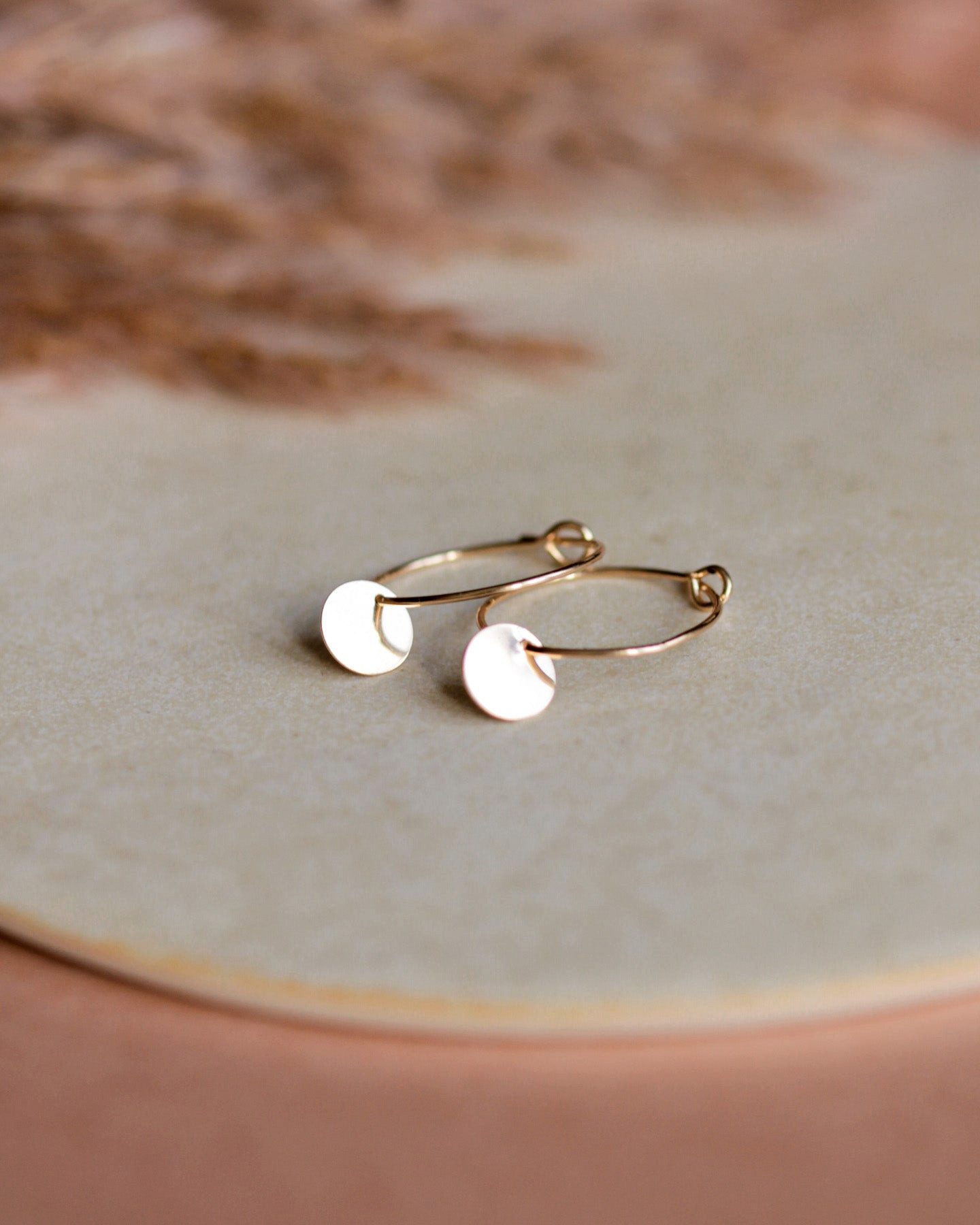 lille mus Paar Creolen Creolen 'Plättchen' 925 Silber / vergoldet