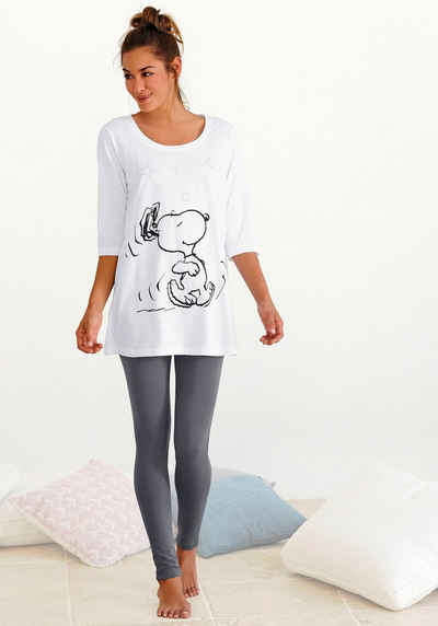 Peanuts Pyjama mit Leggings und legerem Shirt mit Snoopyprint