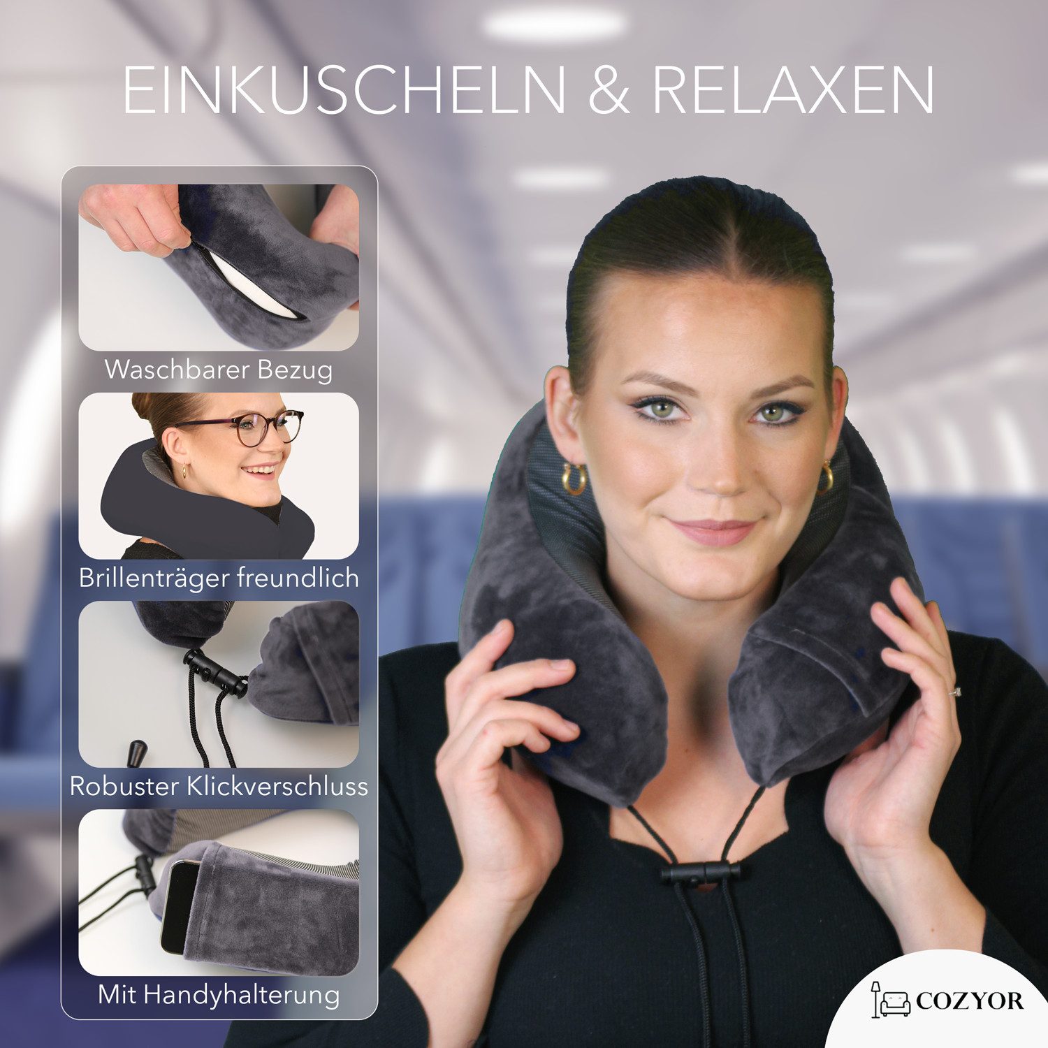Cozyor Nackenstützkissen Memory Nackenkissen mit verstellbarem günstig online kaufen