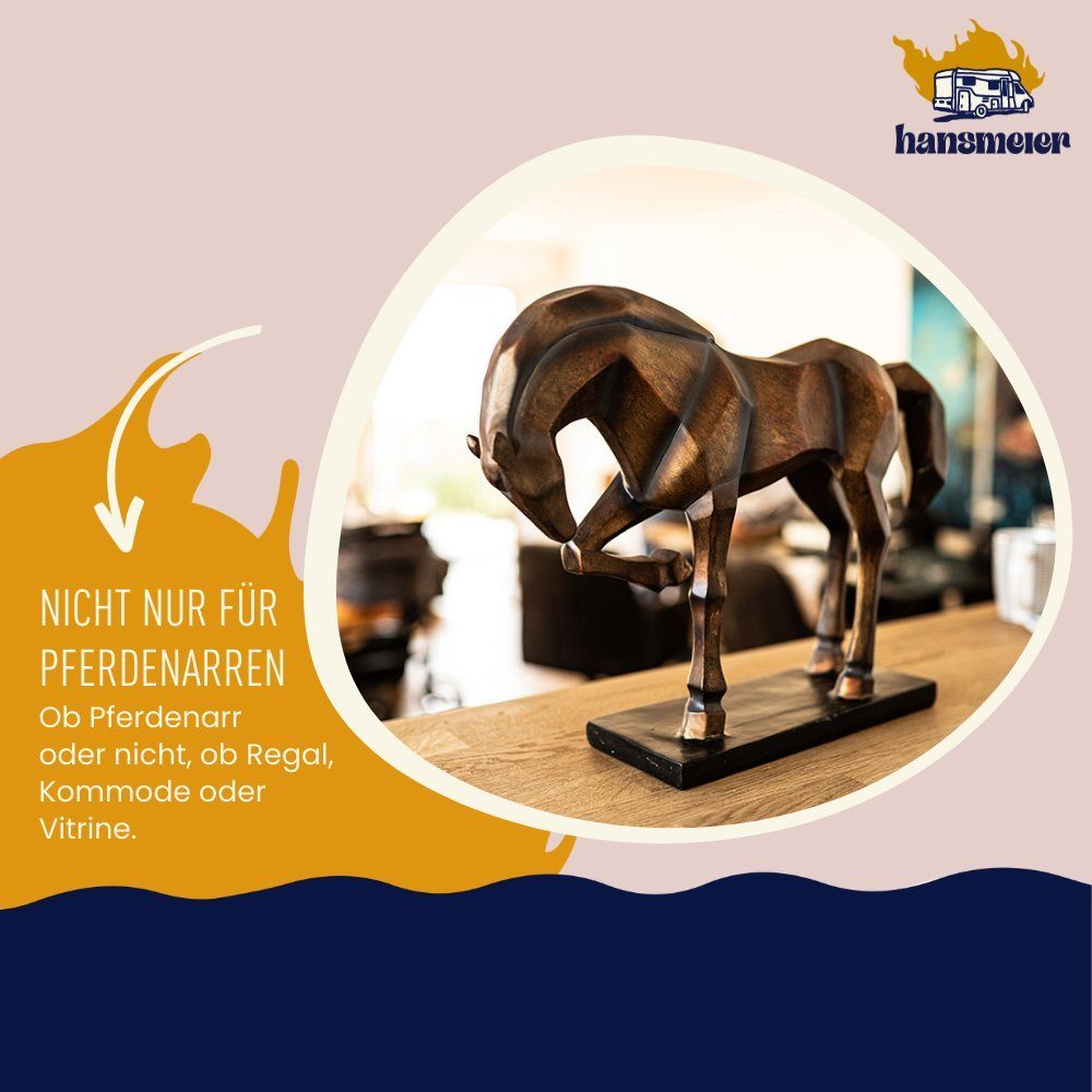 Deko Pferd gegen edle Hansmeier - Skulptur Pferd, Design-Dekoration - Kratzer Wohnungs-Deko Schutzsockel Statue