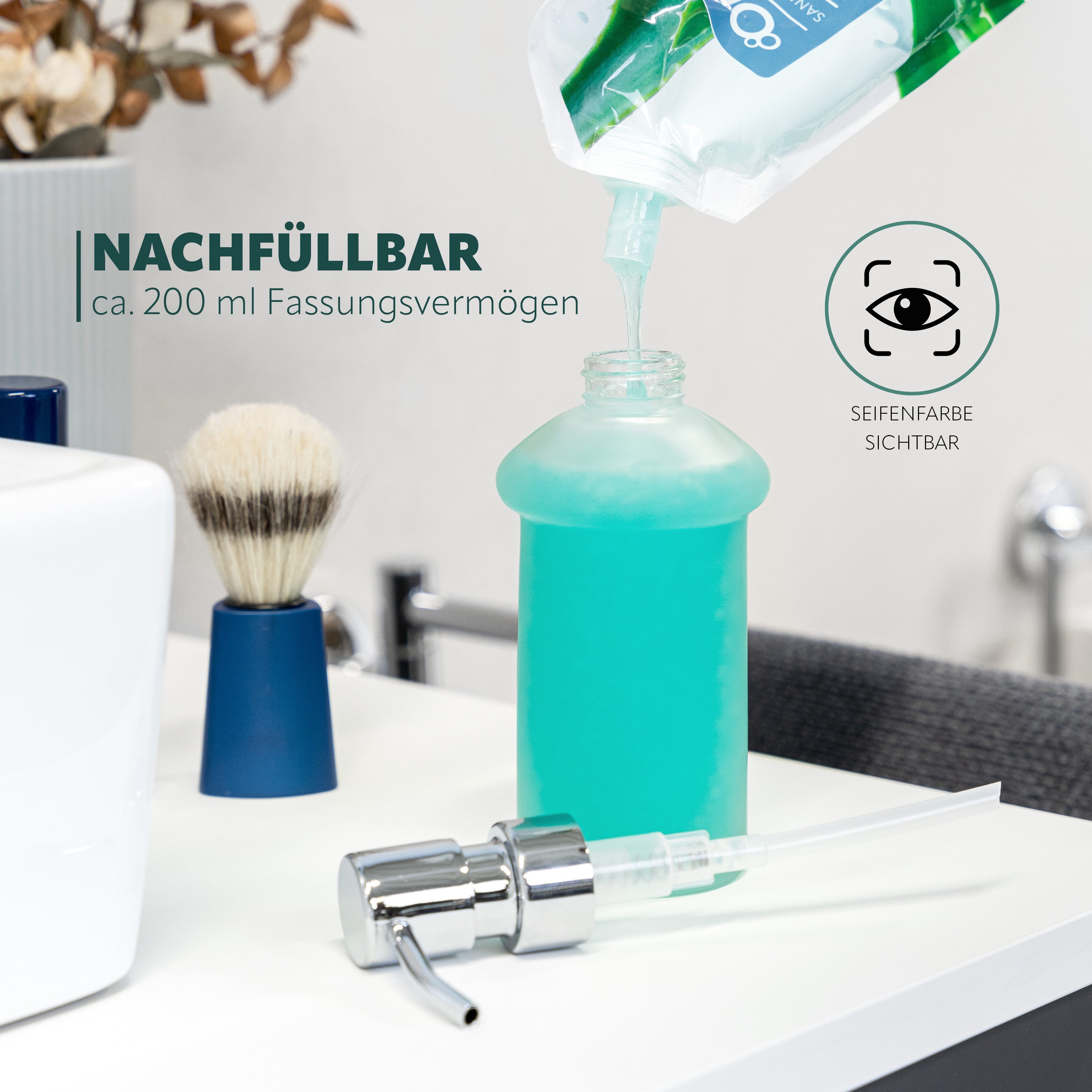 bremermann Seifenspender Bad-Serie LUCENTE - aus Edelstahl verchromt, (1-tlg)