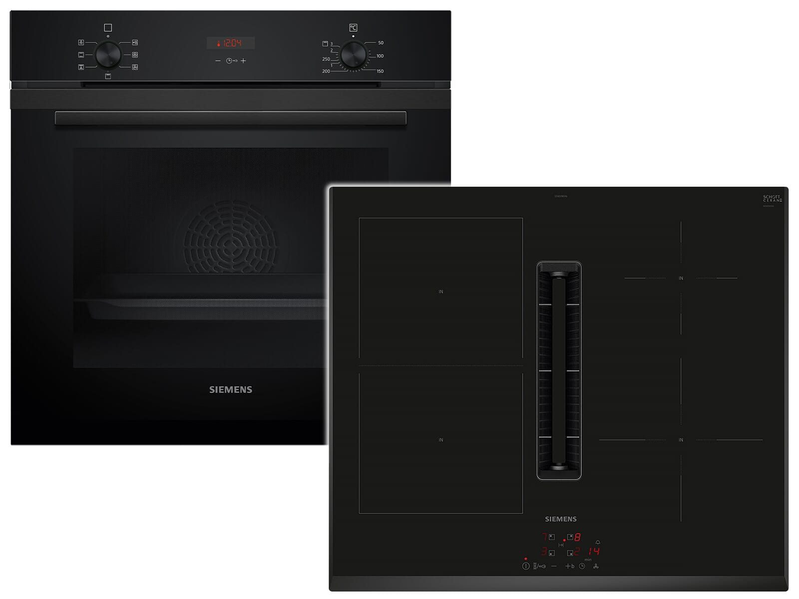 SIEMENS Backofen-Set, mit Teleskopauszug nachrüstbar, Powerboost-Funktion, Timer