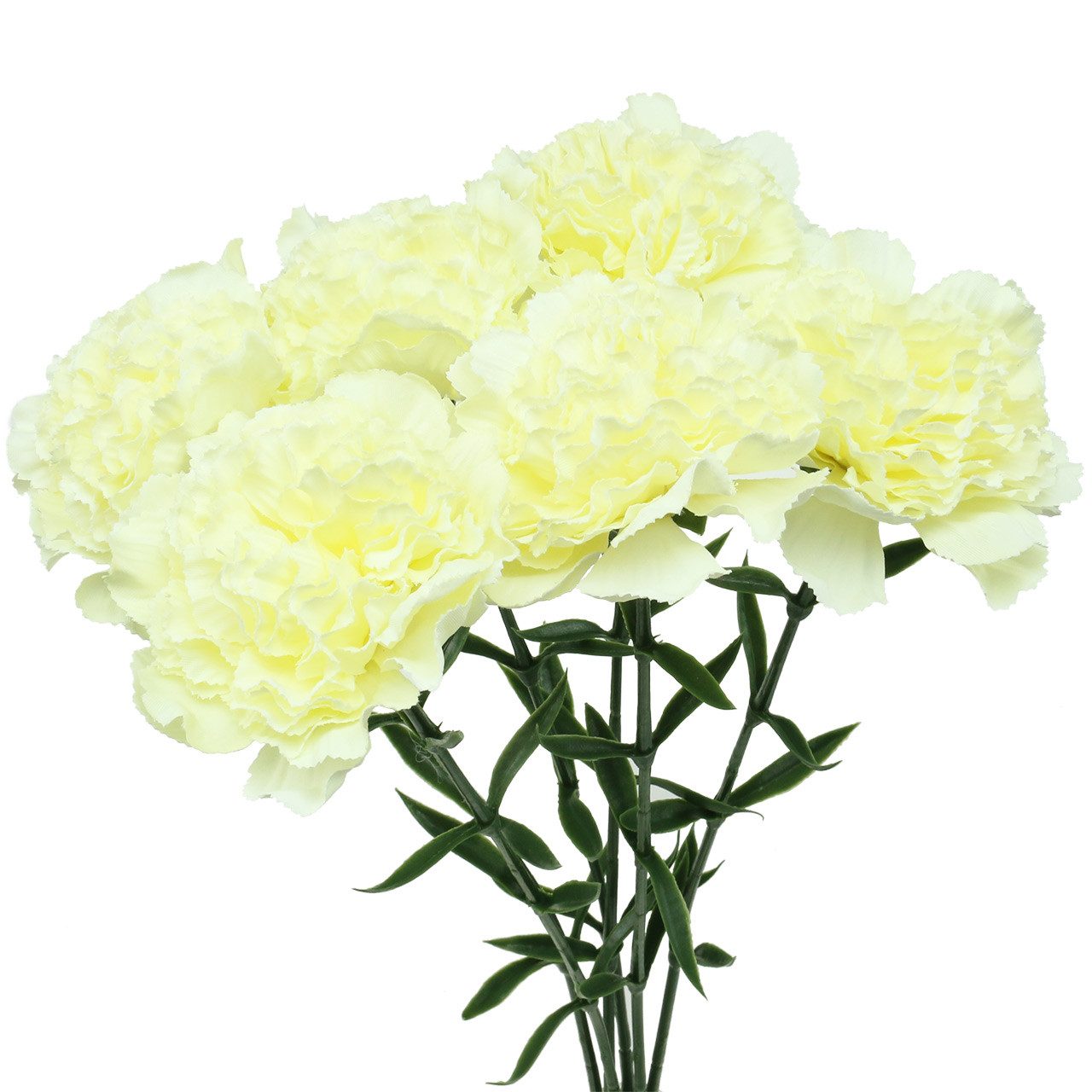 Kunstblume Nelke künstlich Weiß Dekoblume Set 6 St, Blumenstrauß, 6 Stück, Florists Products, Höhe 9 cm