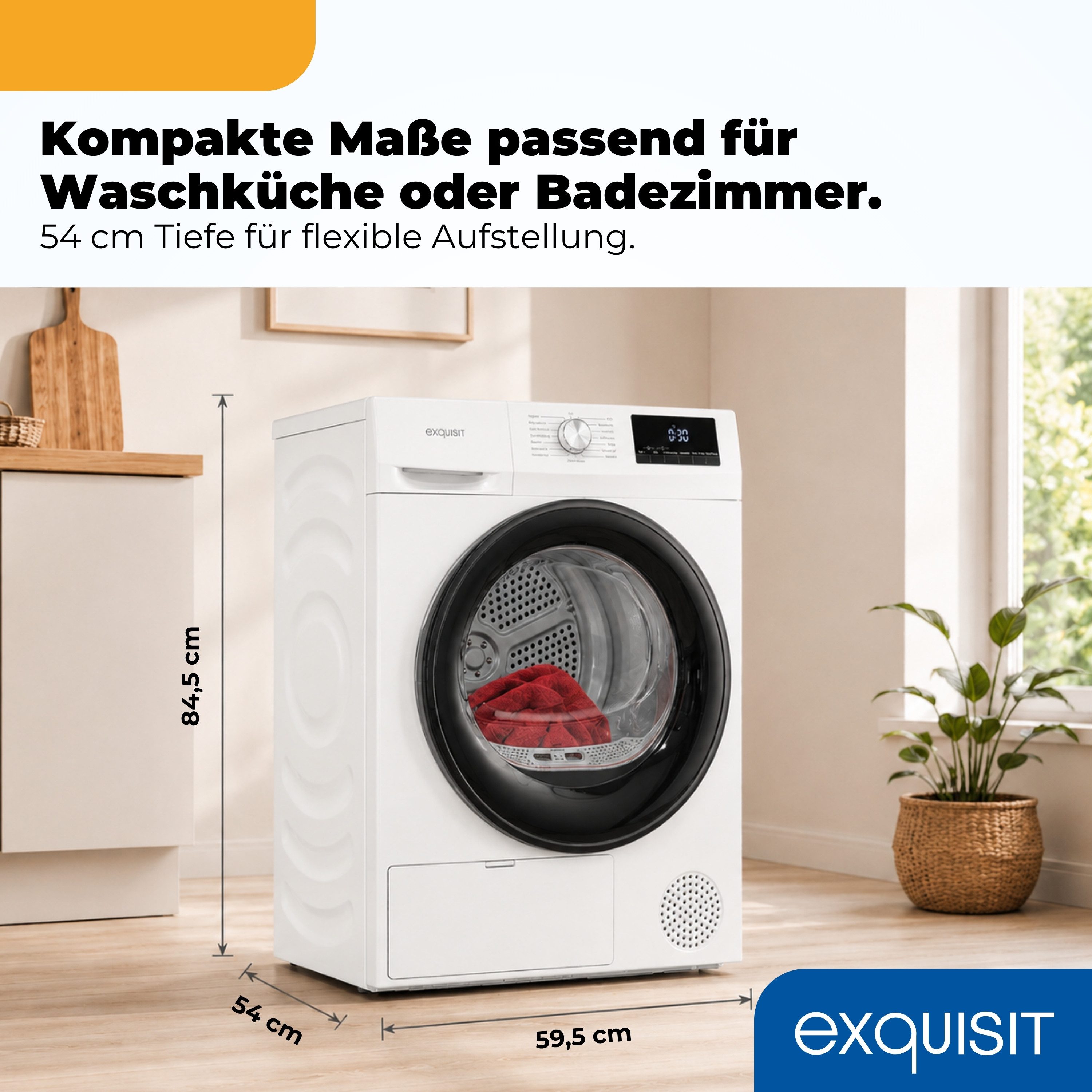 exquisit Wärmepumpentrockner TWP703-010D weiss, Wärmepumpentechnologie für weniger Energieverbrauch, sehr sparsam