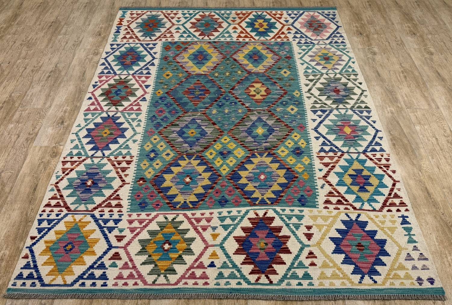 Rug Studios Teppich KELIM ORIGINAL HANDGEARBEITET, Rechteckig, Höhe: 5 mm, Handgewebt, 179 x 245 cm, Multi
