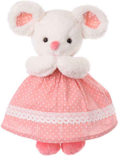 Bukowski Kuscheltier Maus Mimi 25 cm weiß Mademioselle Kleid pink