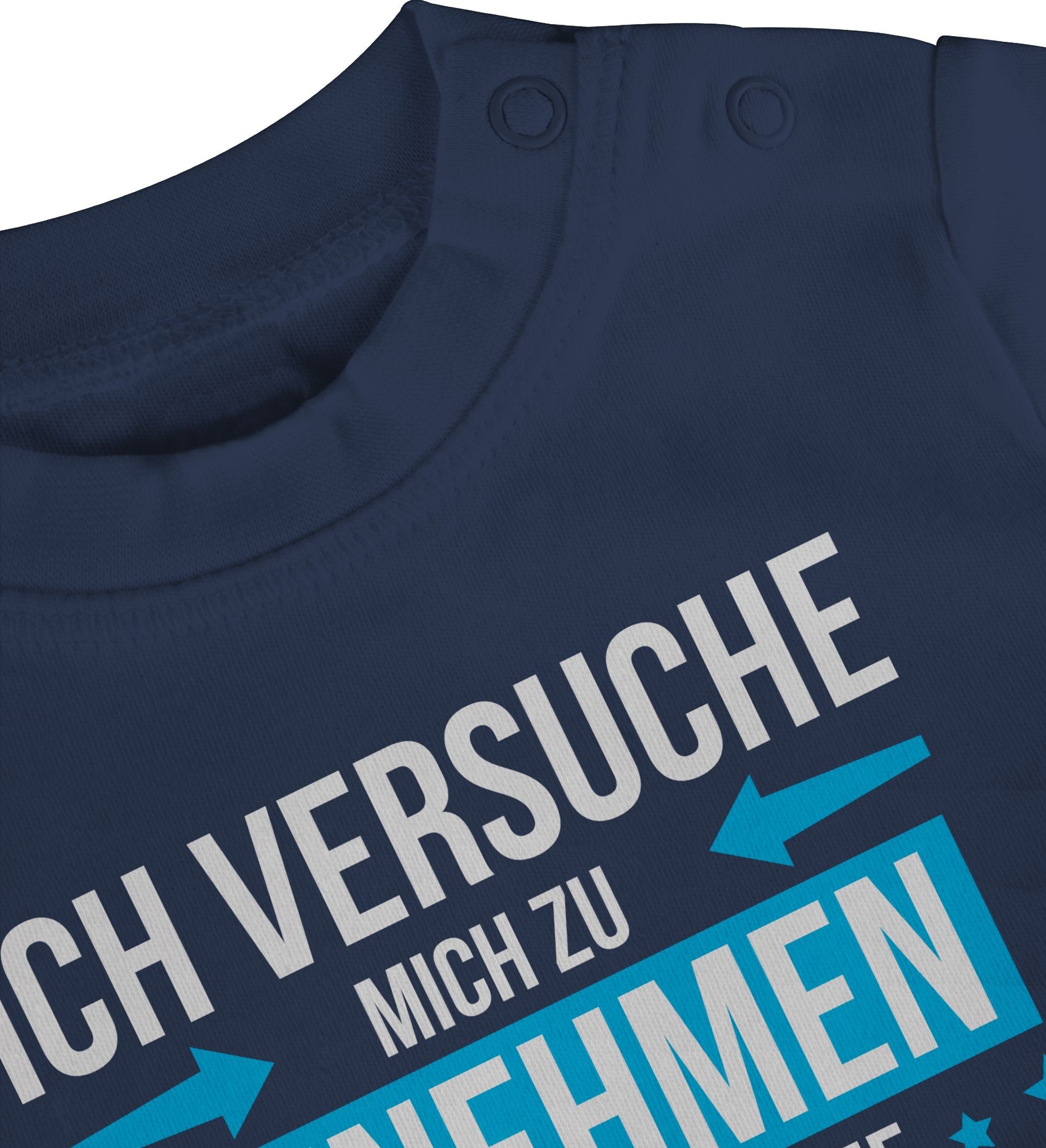 Shirtracer T-Shirt Ich versuche mich zu benehmen komme nach meinem Papa Sprüche Baby