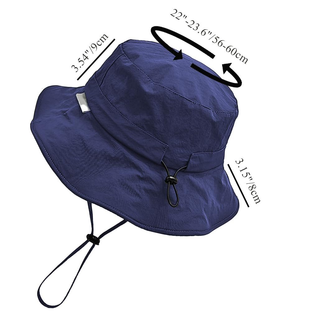 Bextsrack Sonnenhut Sommerhut Fischerhut mit Kinnriemen Wasserdichter Eimer Anglerhut Für Männer und Frauen