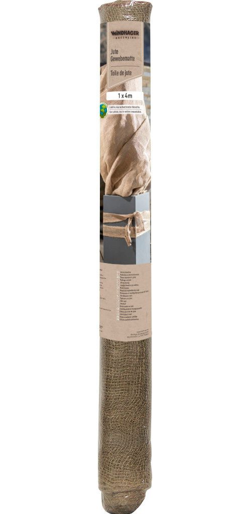 Windhager Winterschutzvlies Jute-Gewebematte für den Garten, Balkon, Terrasse, (1-St), Kälteschutz Gewebematte aus Naturfaser, 1 x 4 m, 200 g/m²