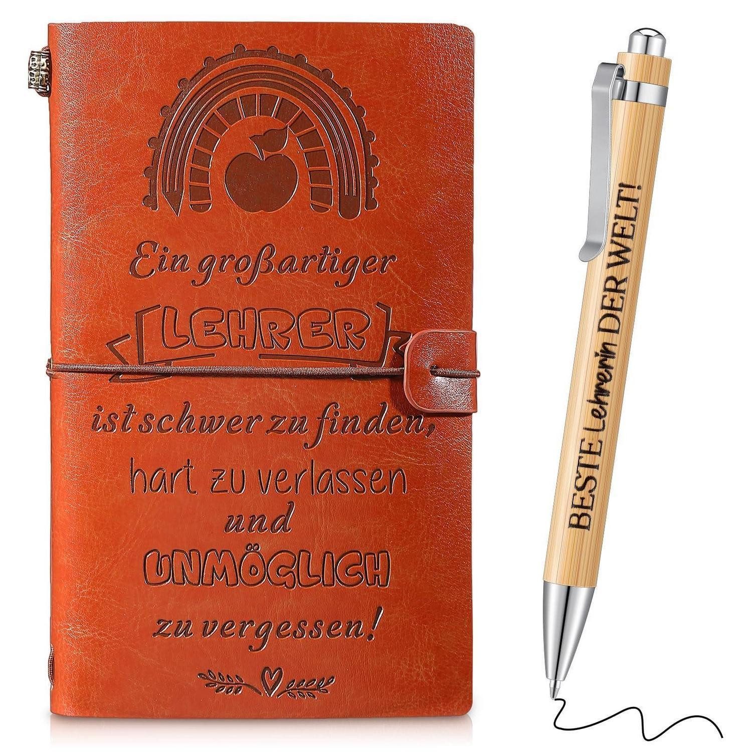 LuxusKollektion Notizbuch Lehrer Geschenk Set A6 PU